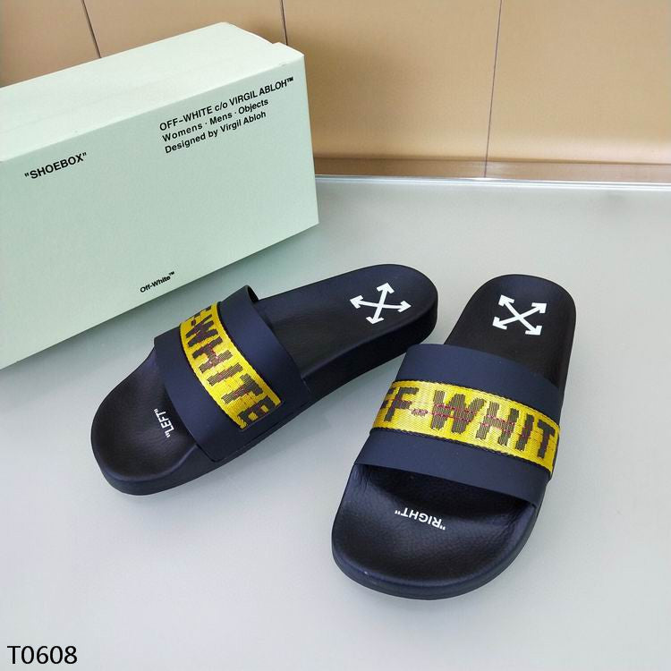 Off-White Black & Yellow Slides