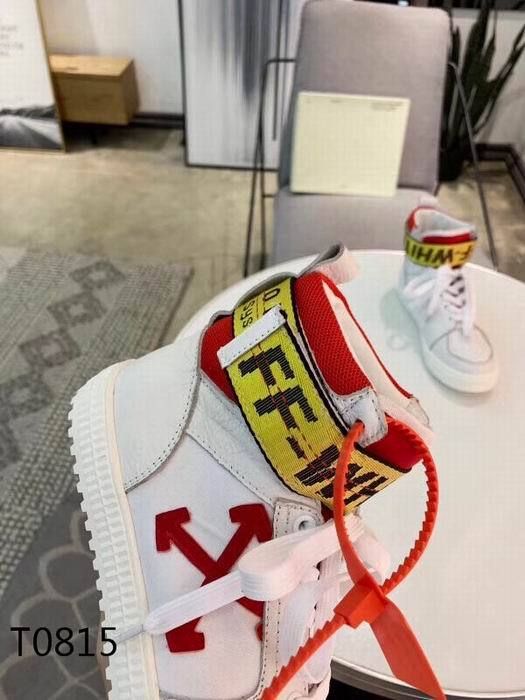 Off-White Red & White Industrial Belt-Strap High-Top Sneakers