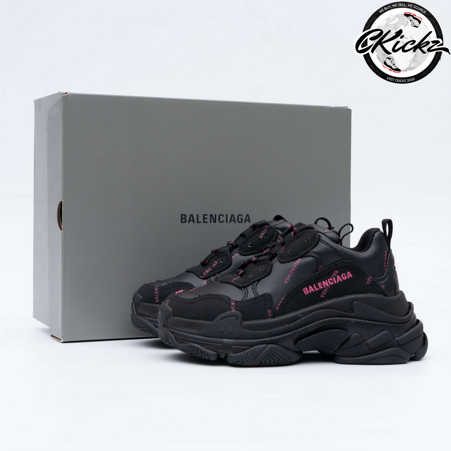 Balenci Triple S Allover Black Pink