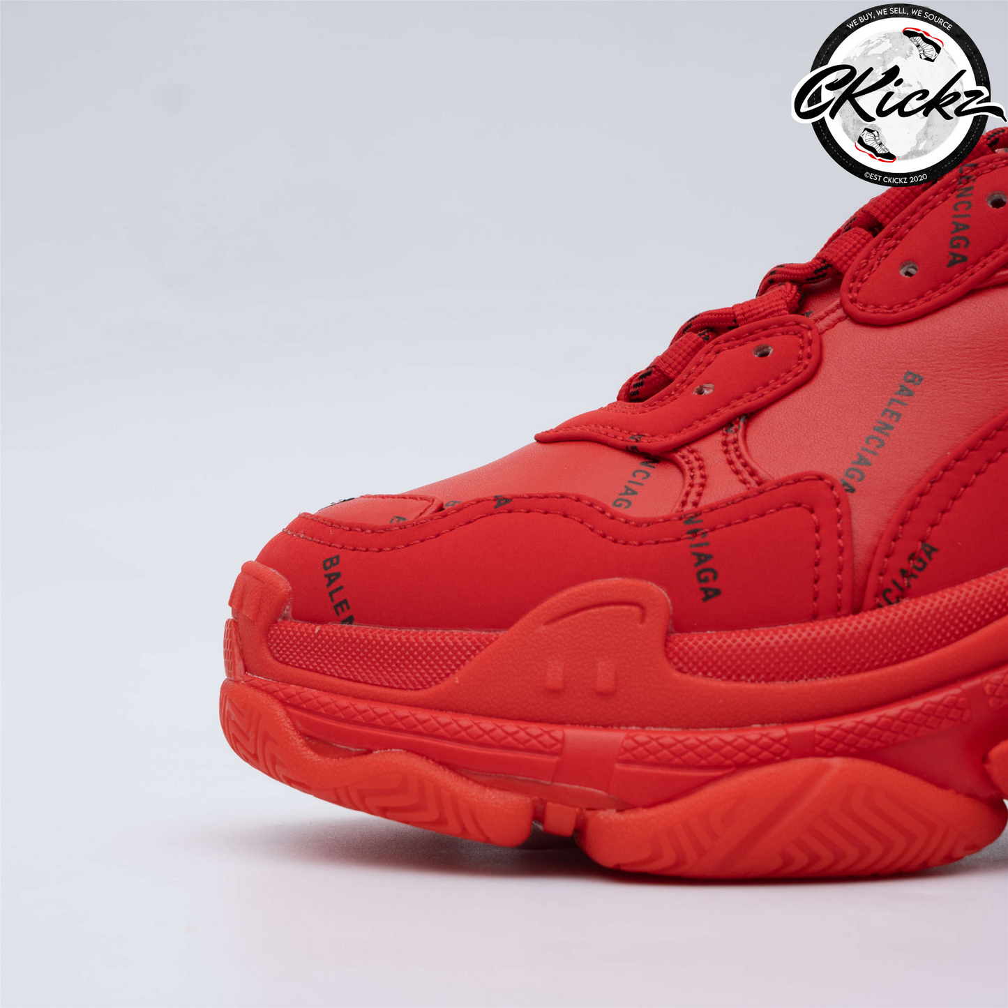 Balenci Triple S Allover Logo Red