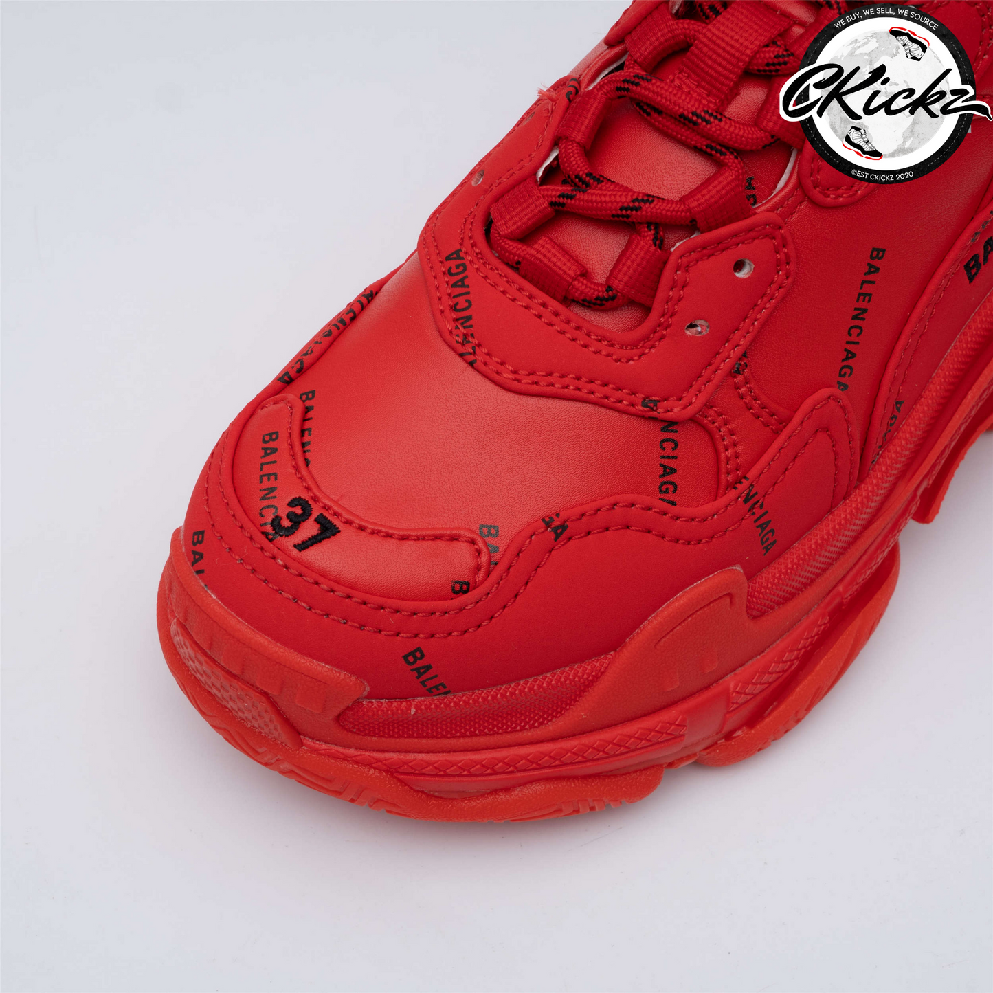 Balenci Triple S Allover Logo Red