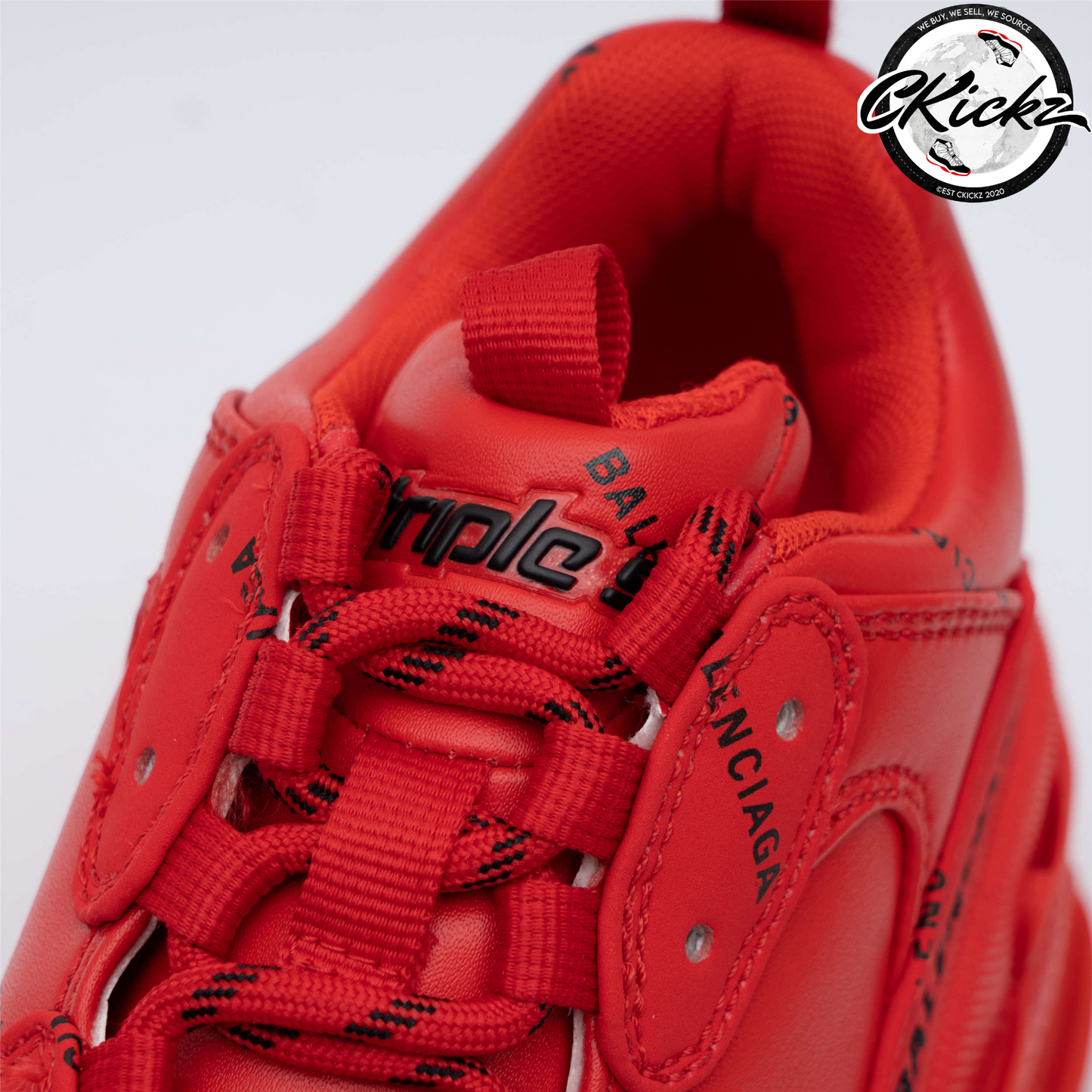 Balenci Triple S Allover Logo Red