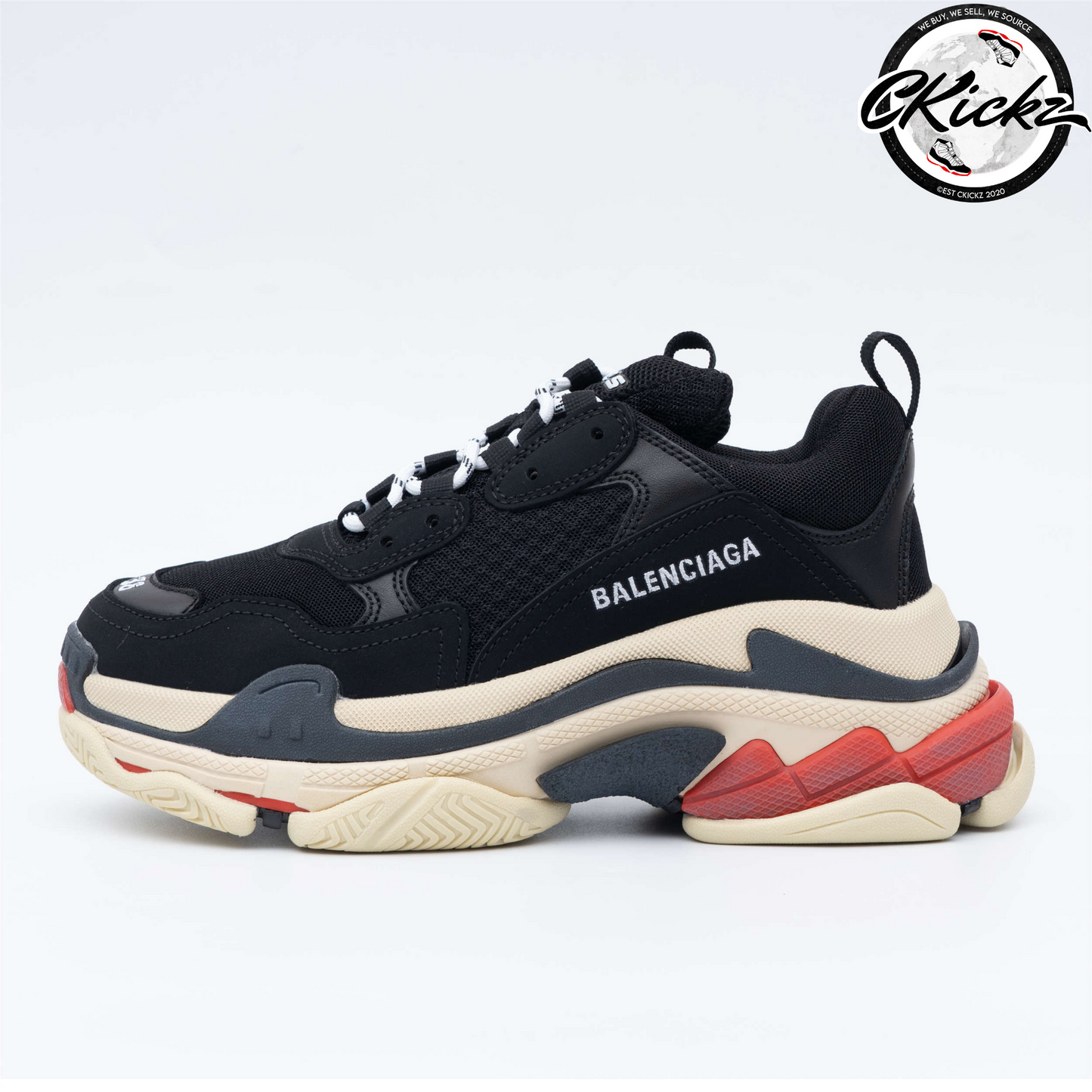 Balenci Triple S Black White Red