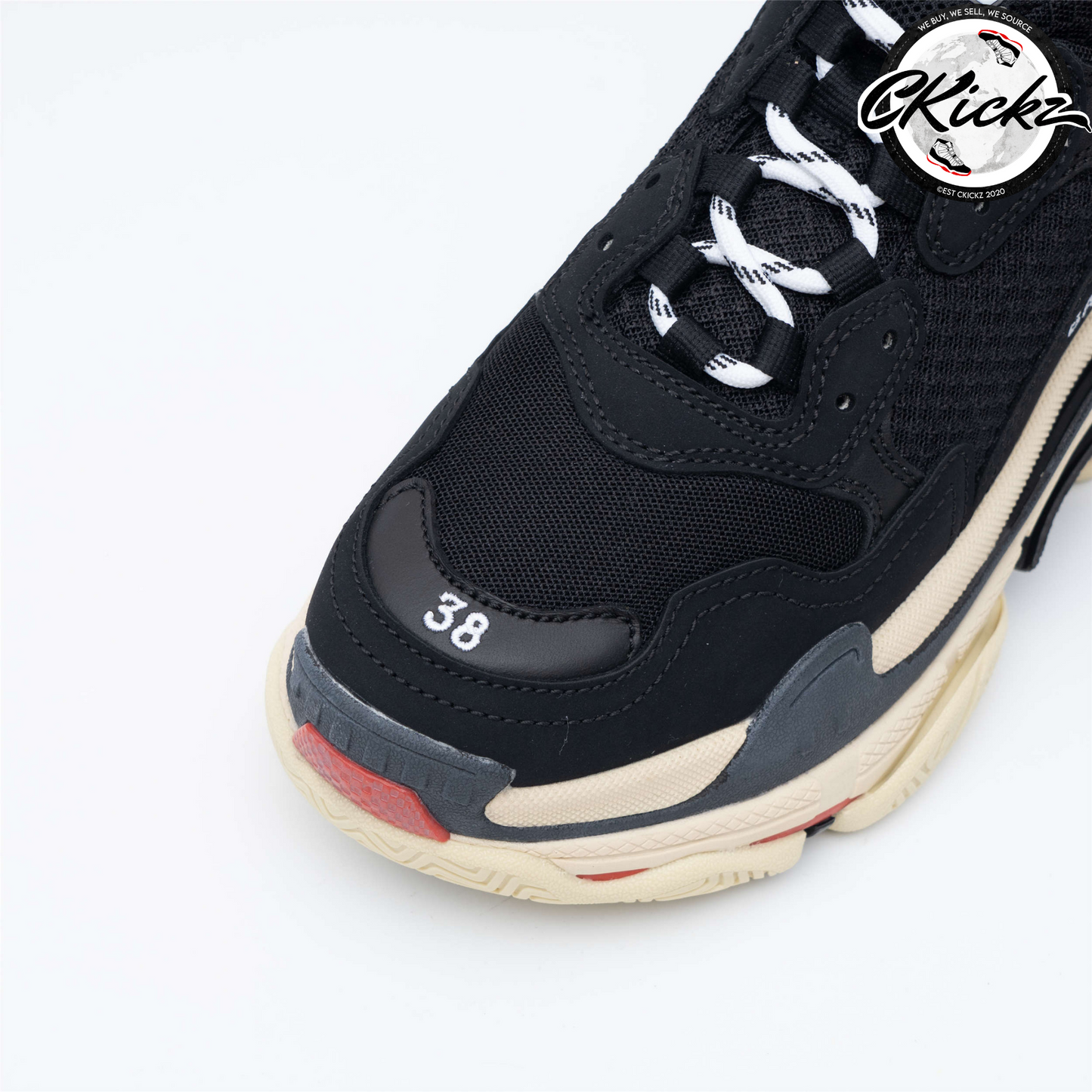 Balenci Triple S Black White Red