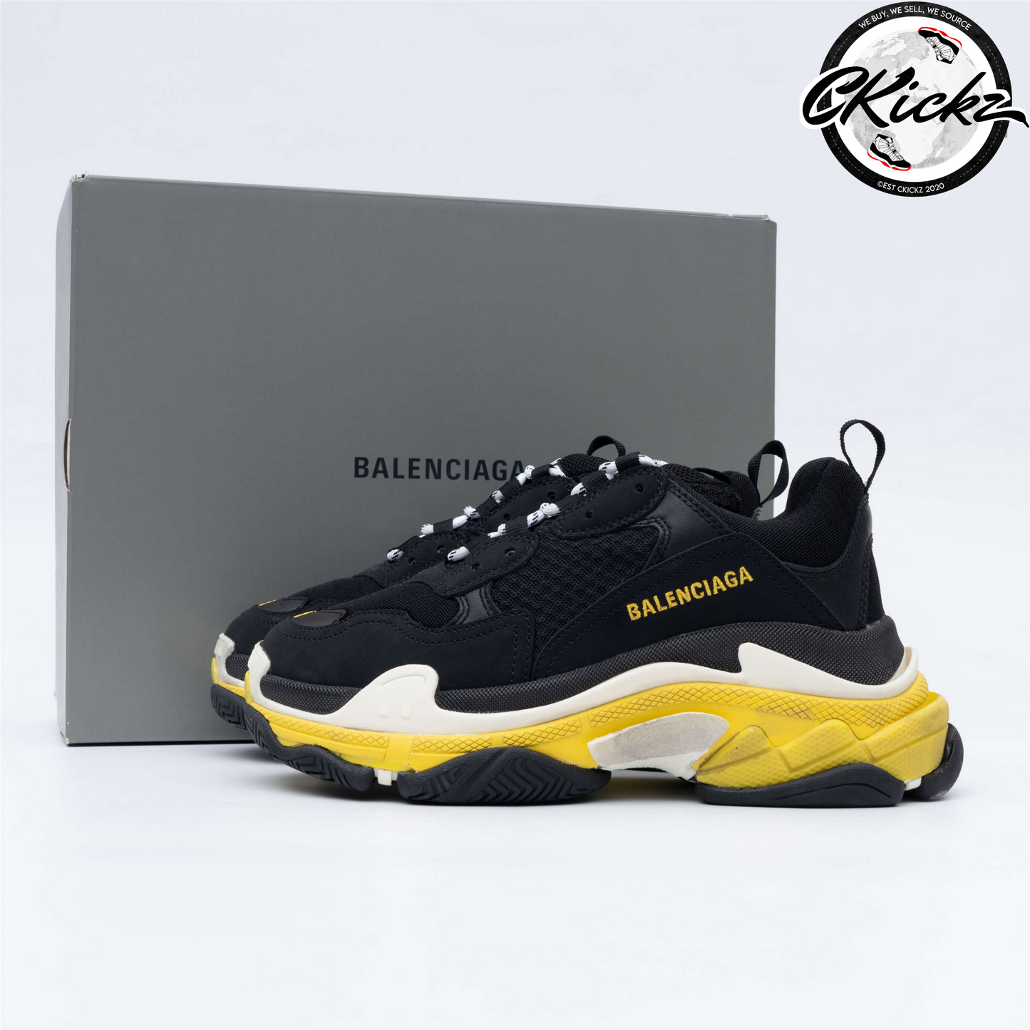 Balenci Triple S Black Yellow White