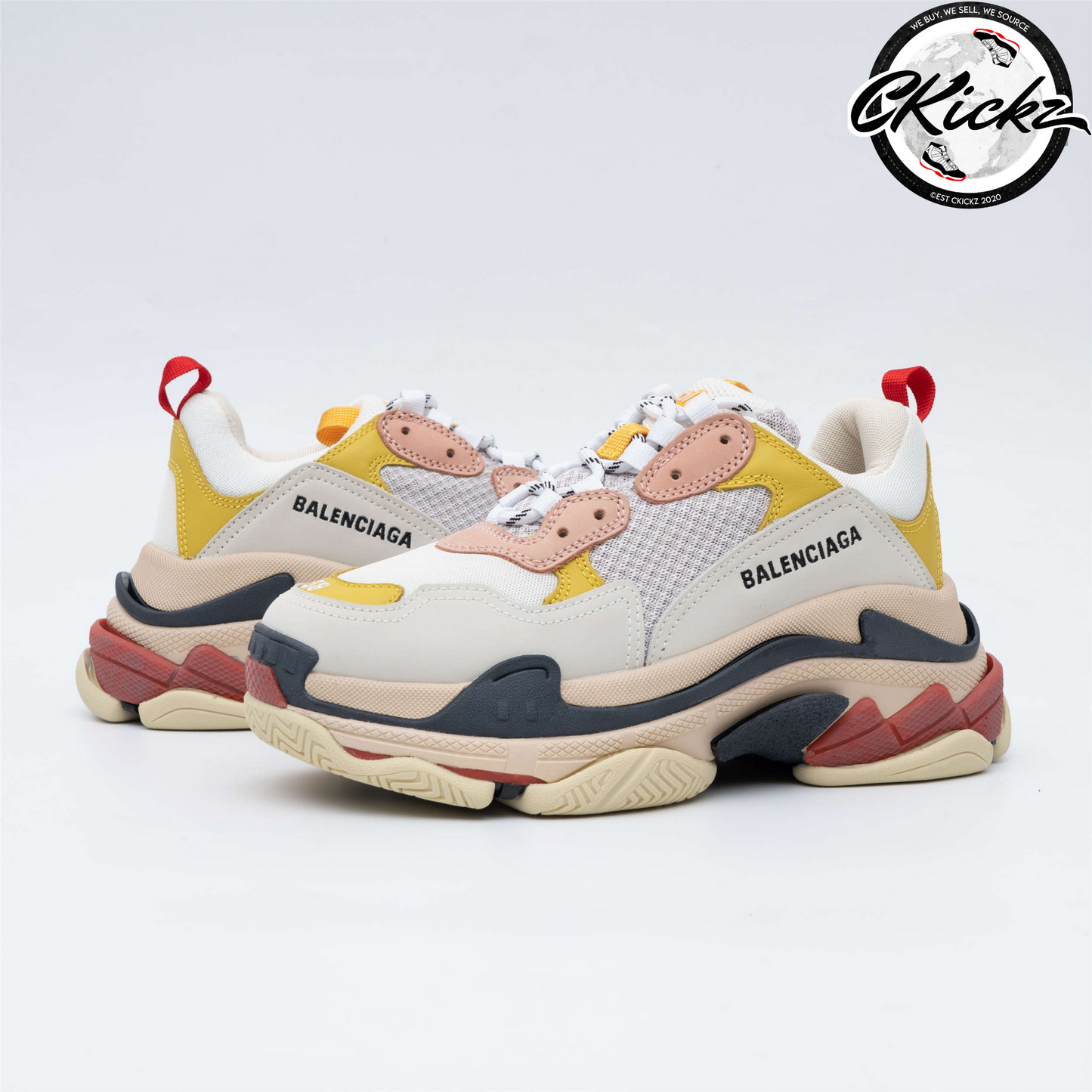 Balenci Triple S Cream Yellow Red