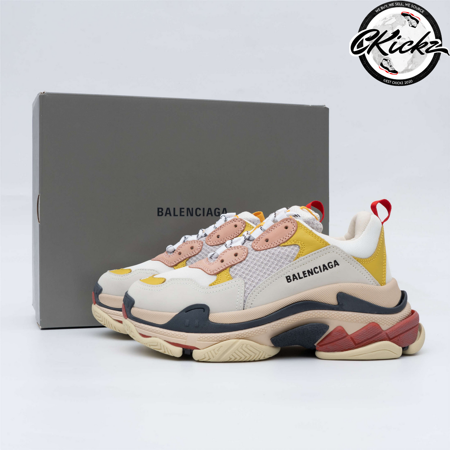 Balenci Triple S Cream Yellow Red