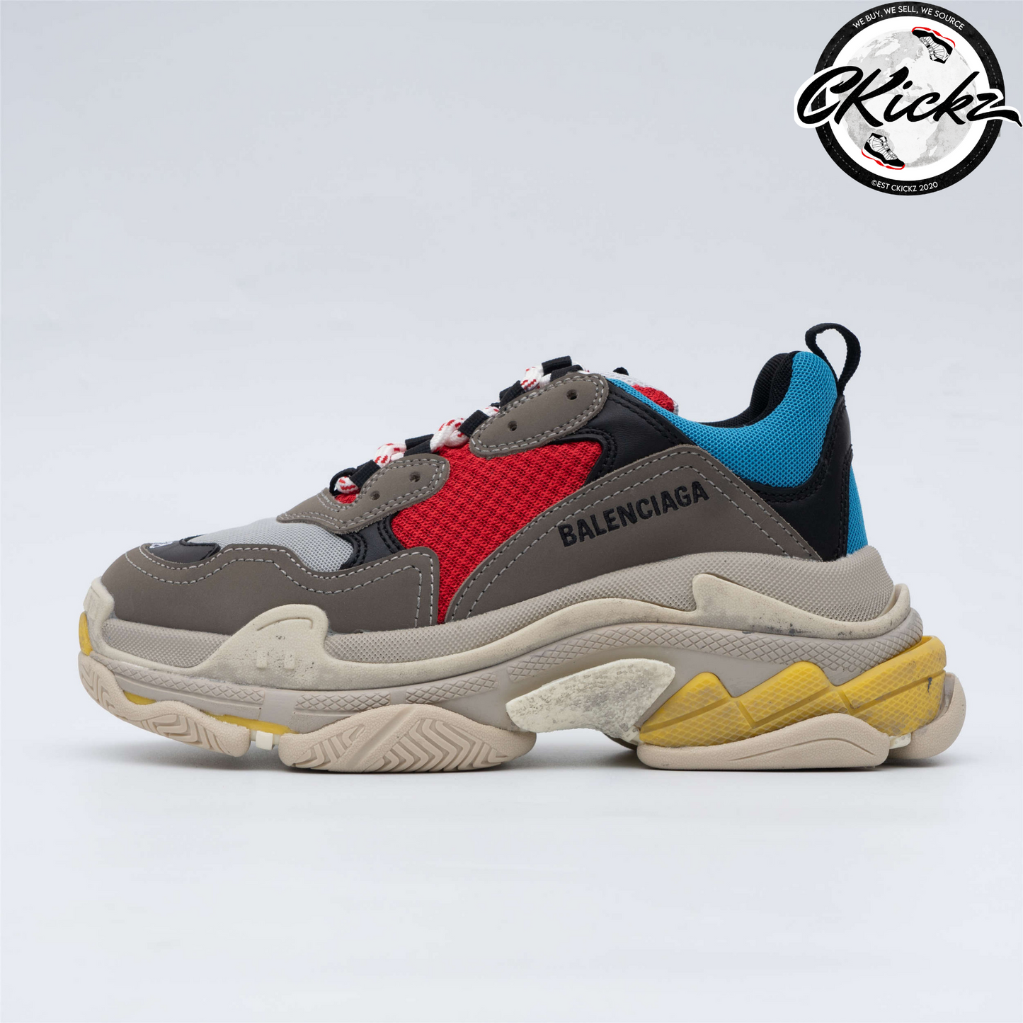 Balenci Triple S Grey Red Blue