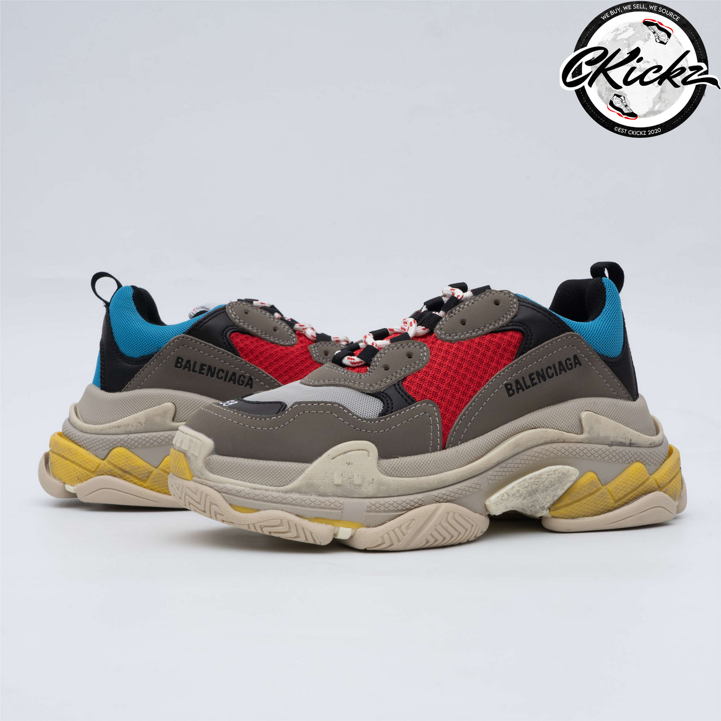 Balenci Triple S Grey Red Blue