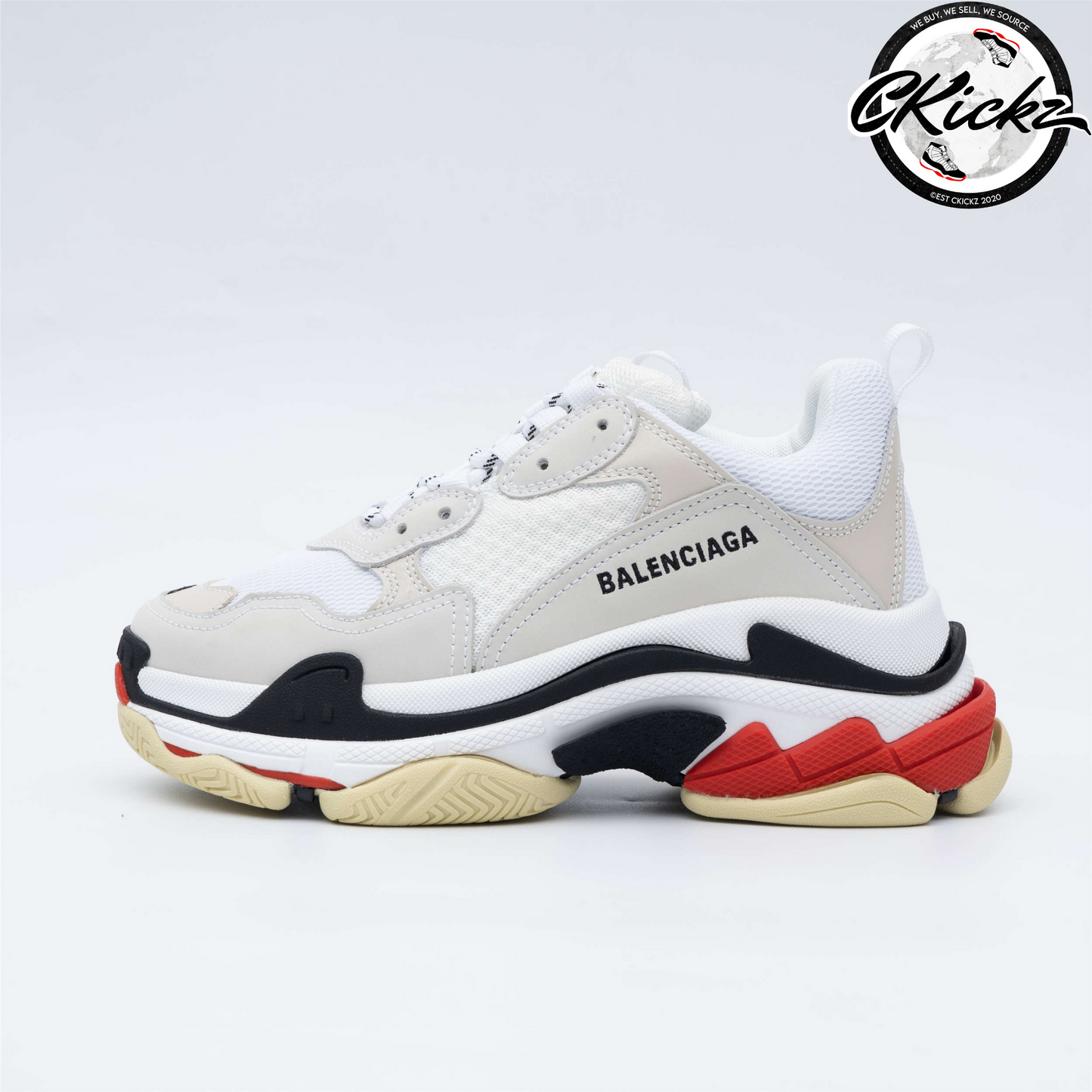 Balenci Triple S White Black Red