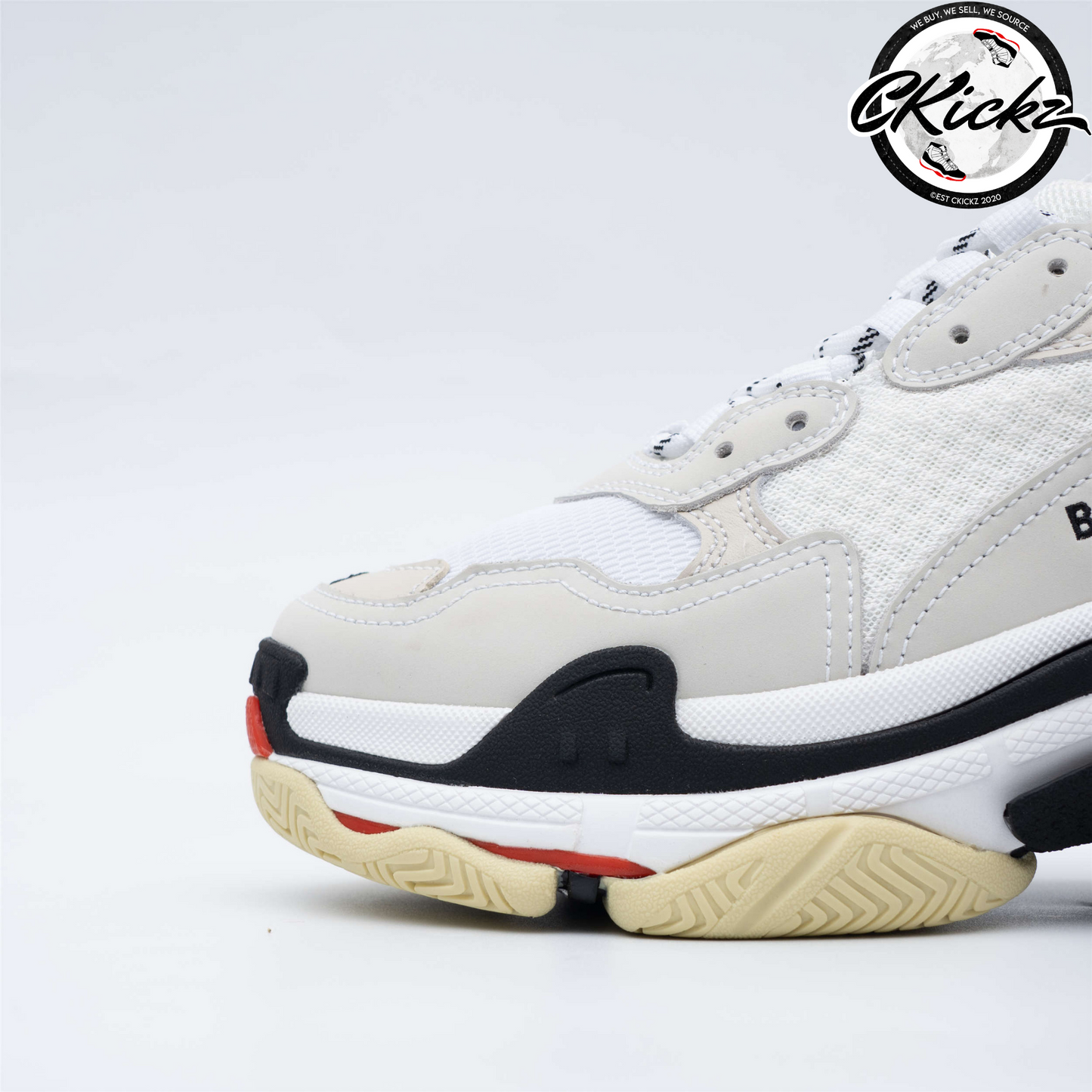 Balenci Triple S White Black Red
