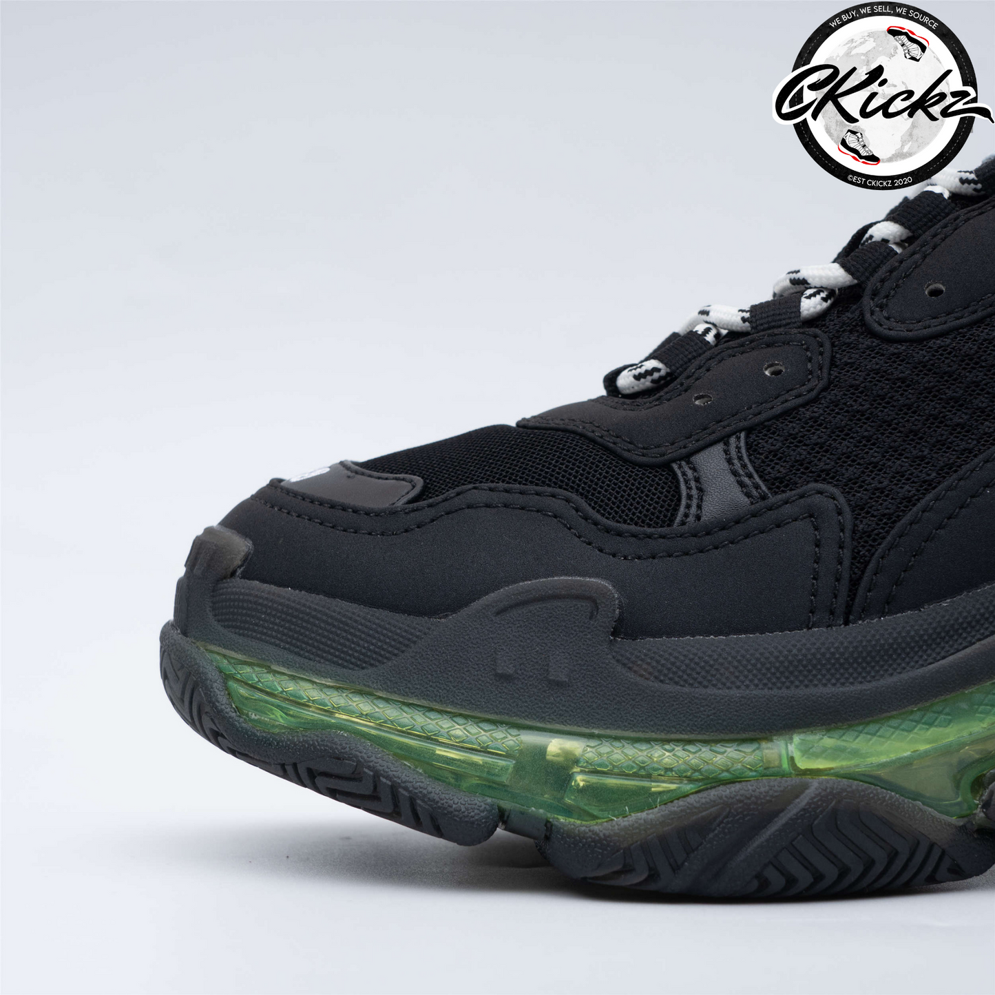 Balenci Triple S Black Yellow Fluo