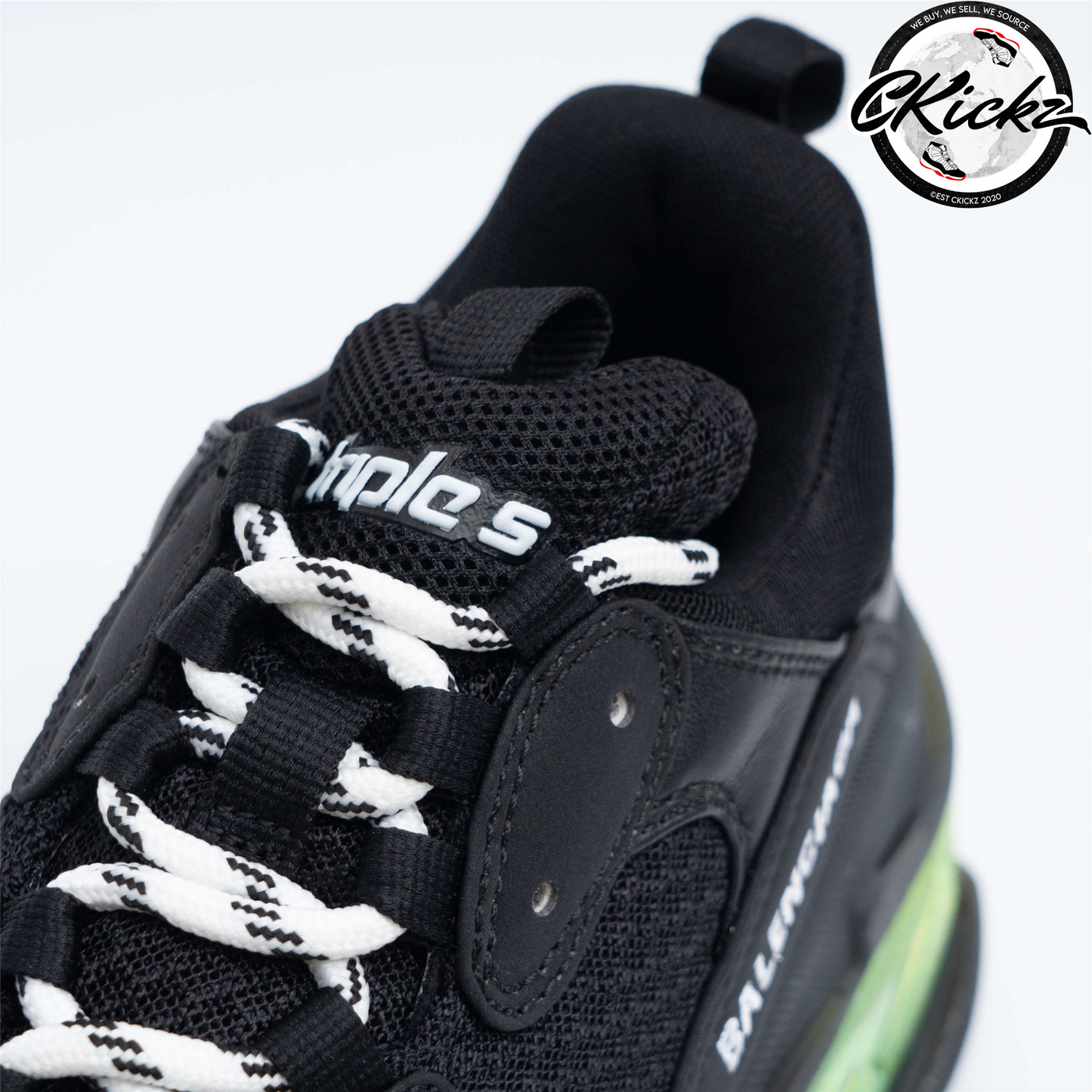 Balenci Triple S Black Yellow Fluo