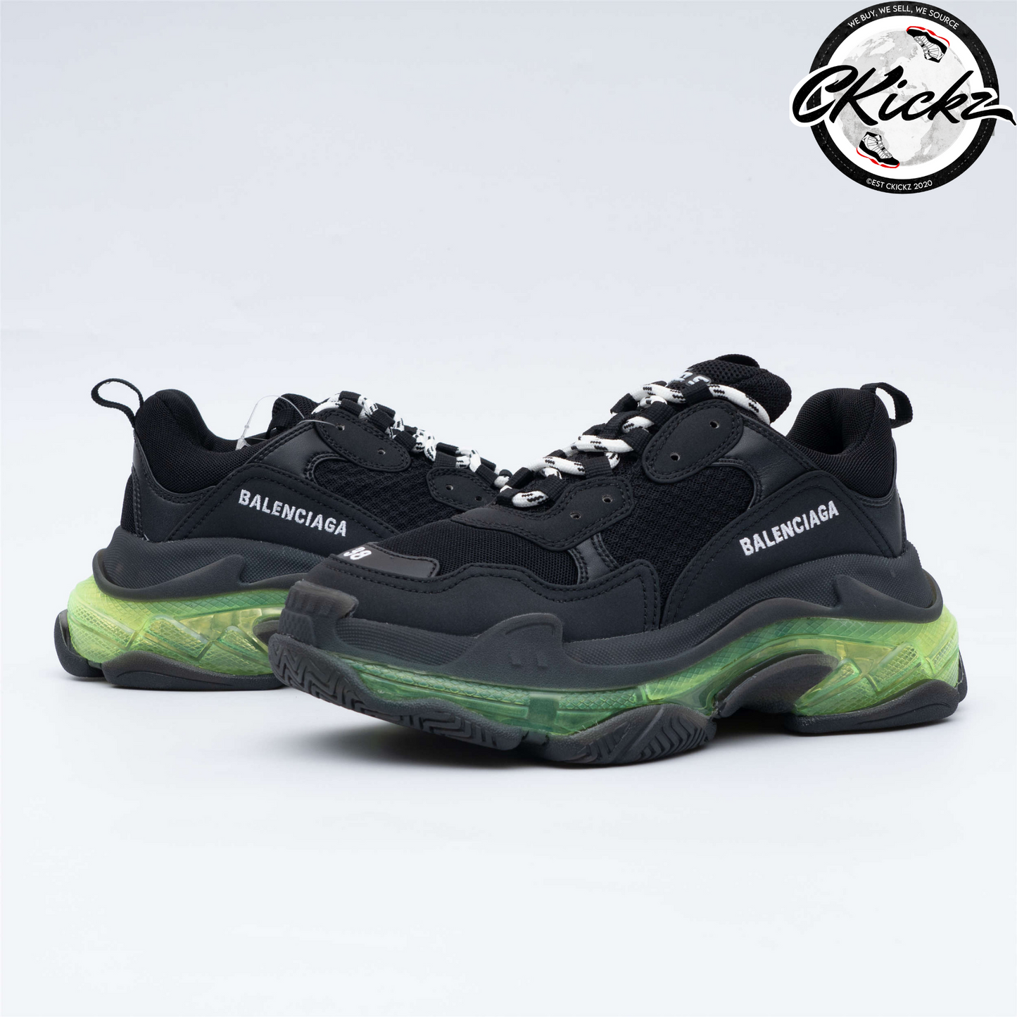 Balenci Triple S Black Yellow Fluo