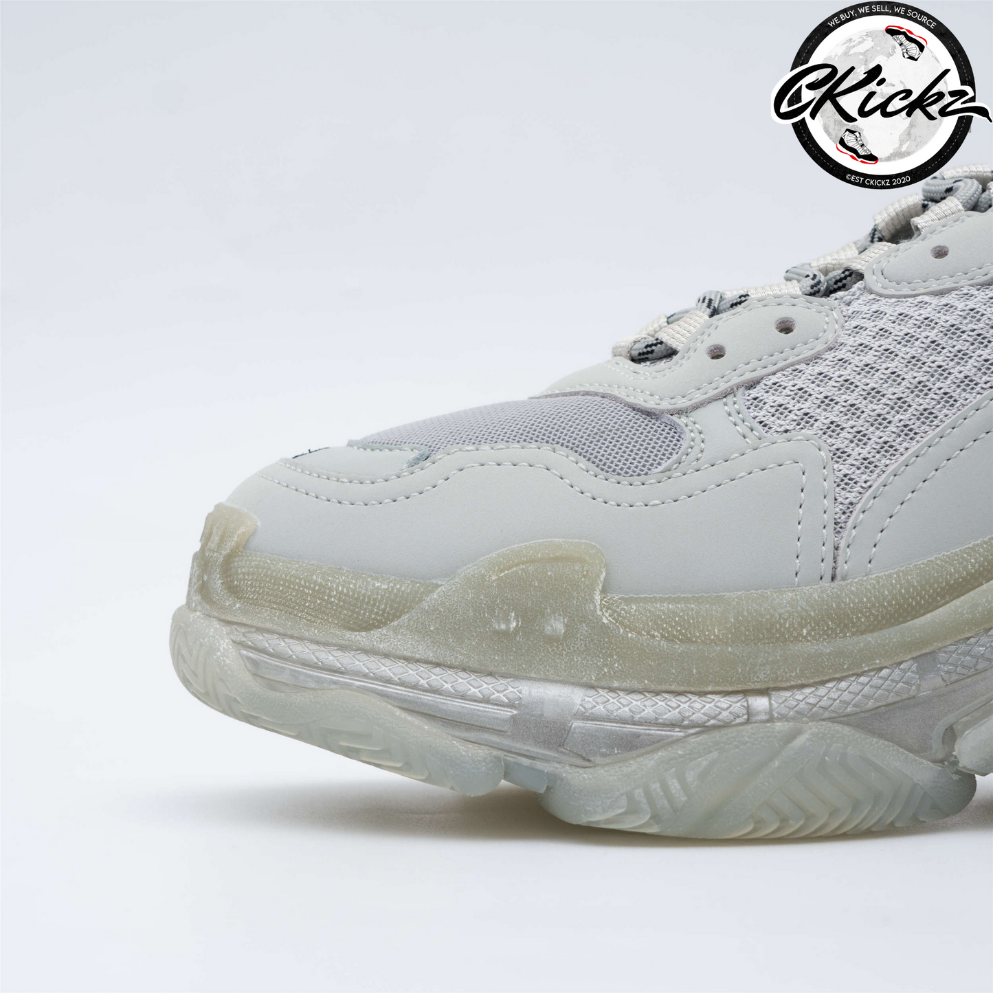 Balenci Triple S Clear Sole Grey