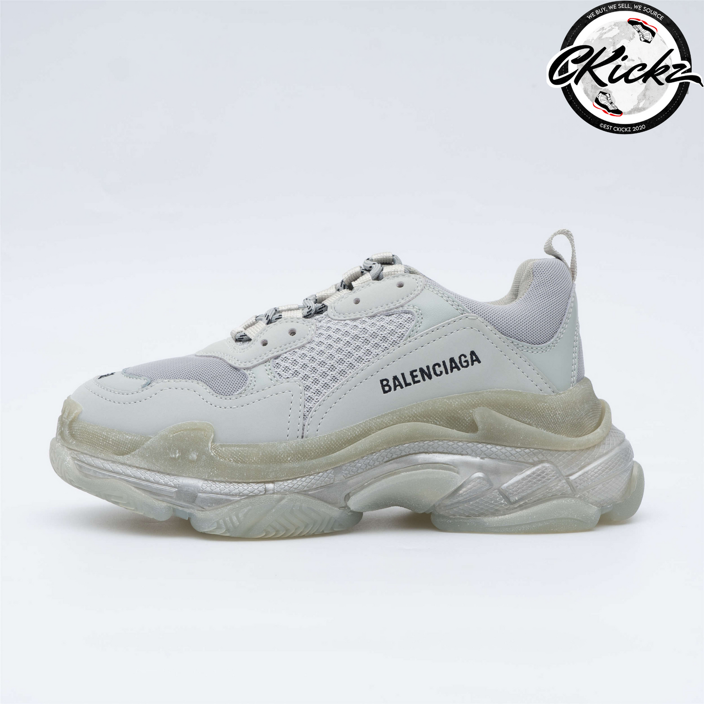 Balenci Triple S Clear Sole Grey