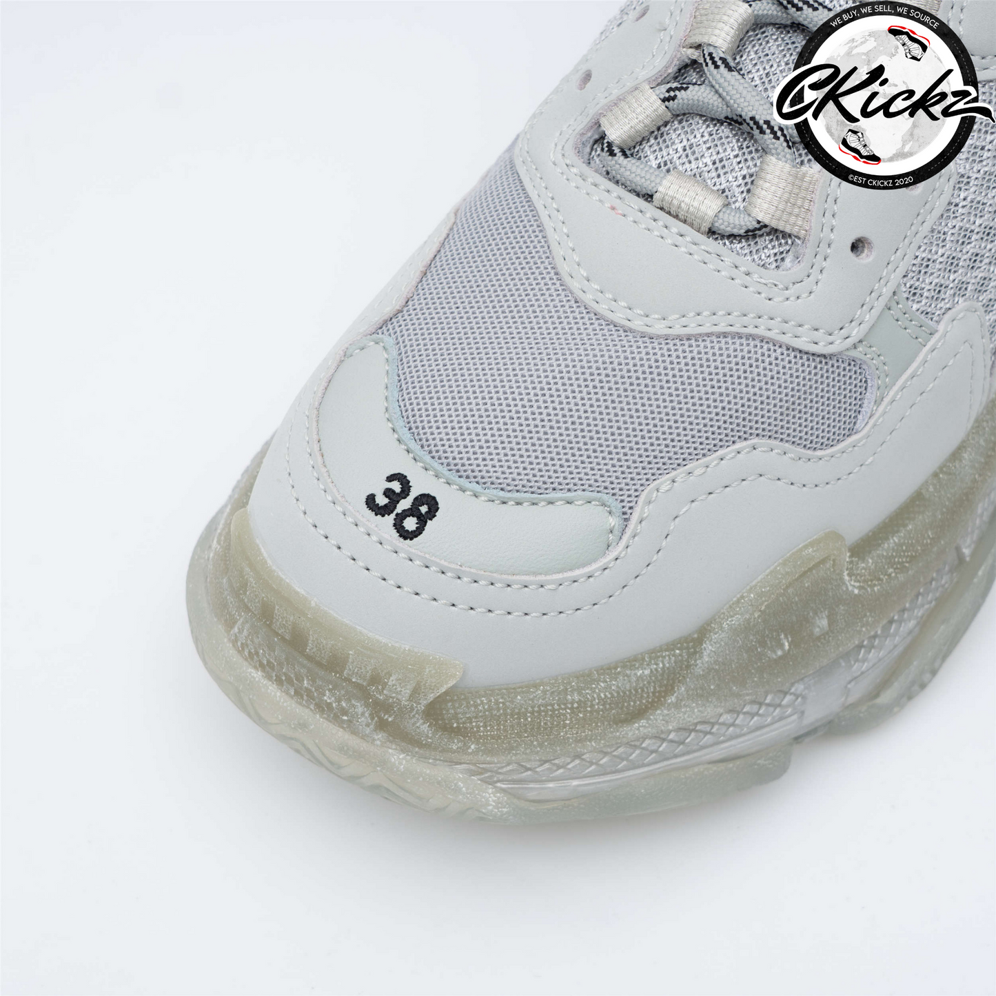 Balenci Triple S Clear Sole Grey