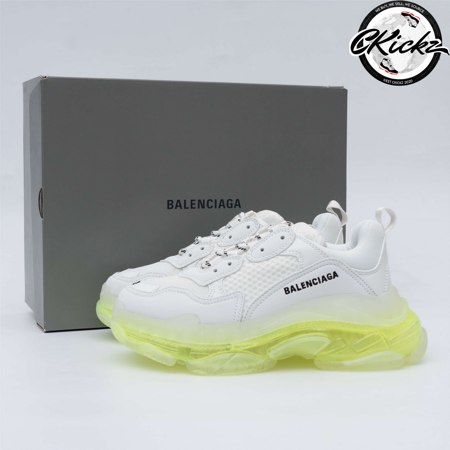 Balenci Triple S White Fluo Yellow