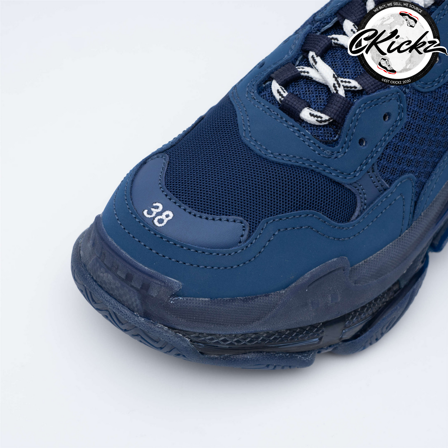 Balenci Triple S Clear Sole Navy