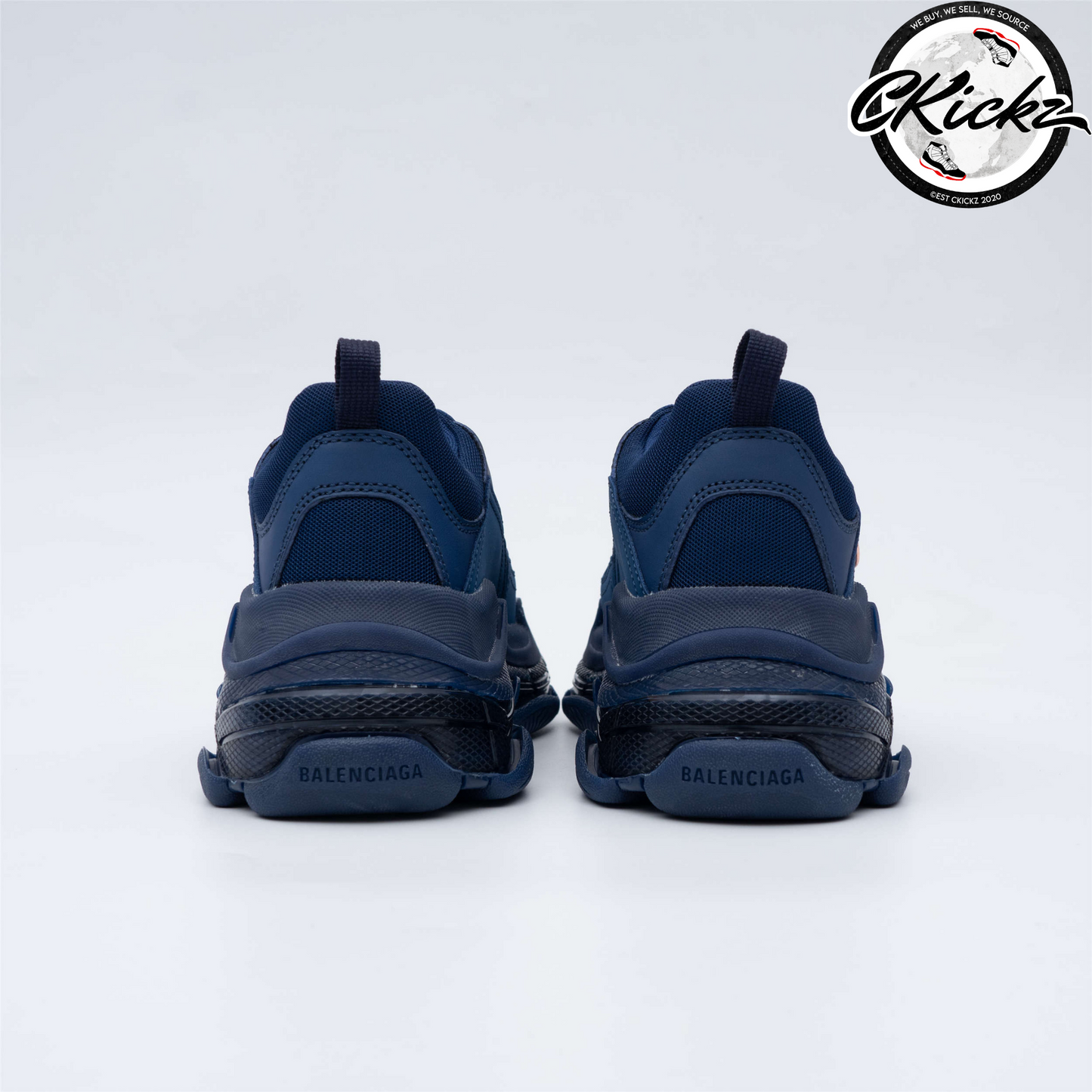 Balenci Triple S Clear Sole Navy