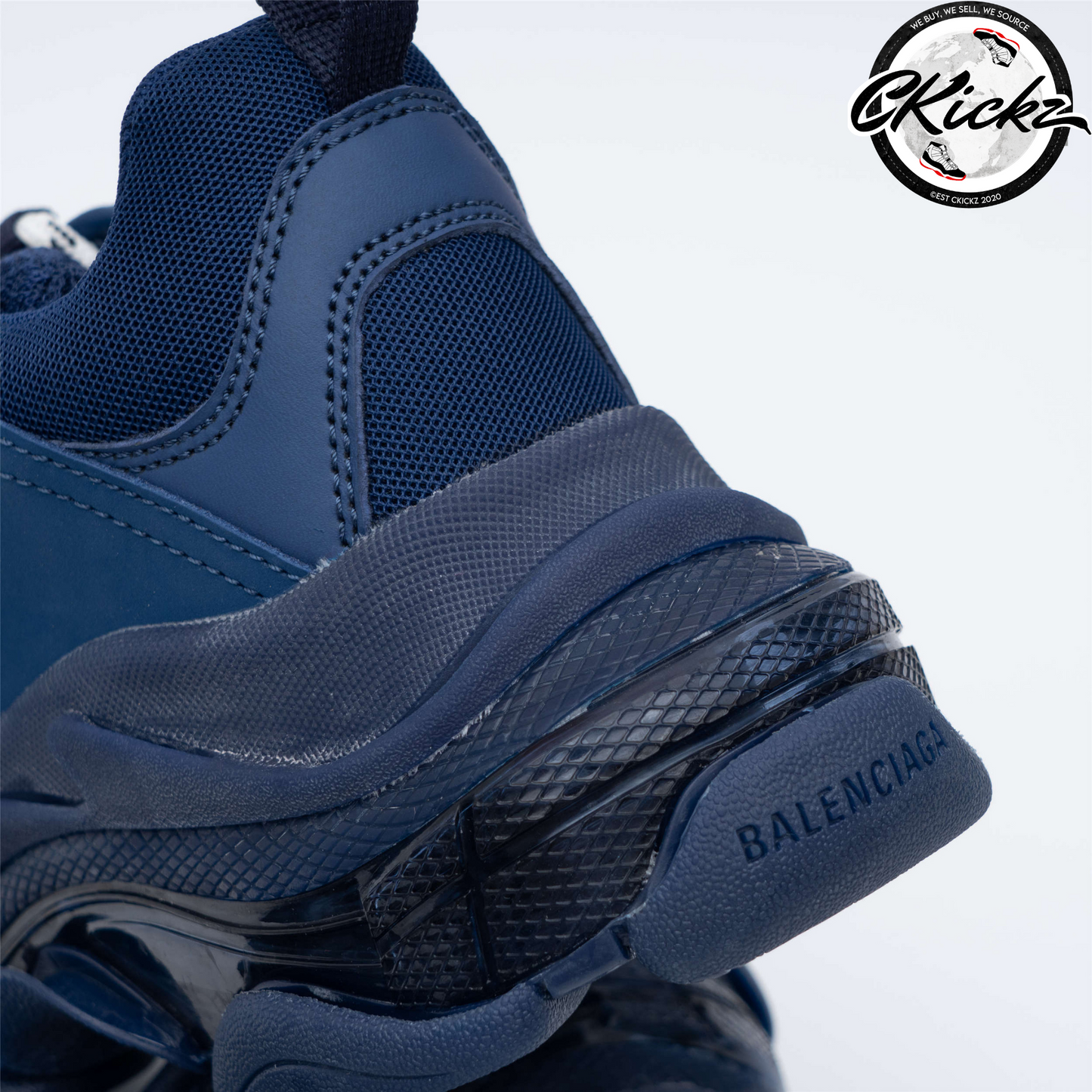 Balenci Triple S Clear Sole Navy