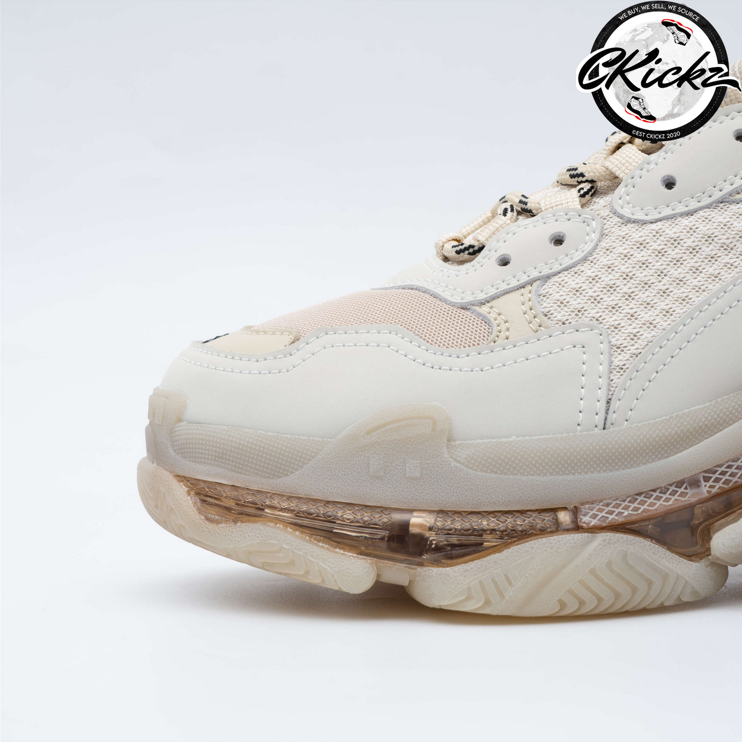 Balenci Triple S Clear Sole Off White