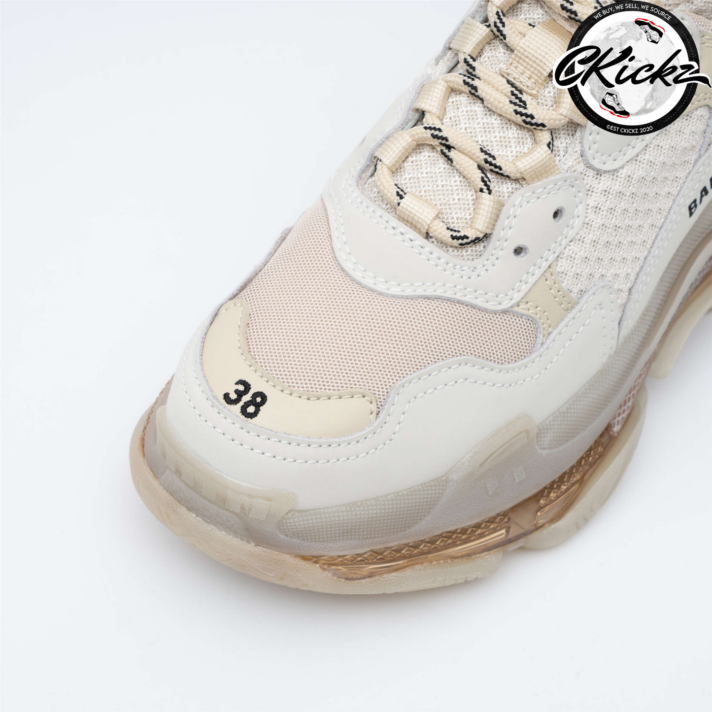 Balenci Triple S Clear Sole Off White