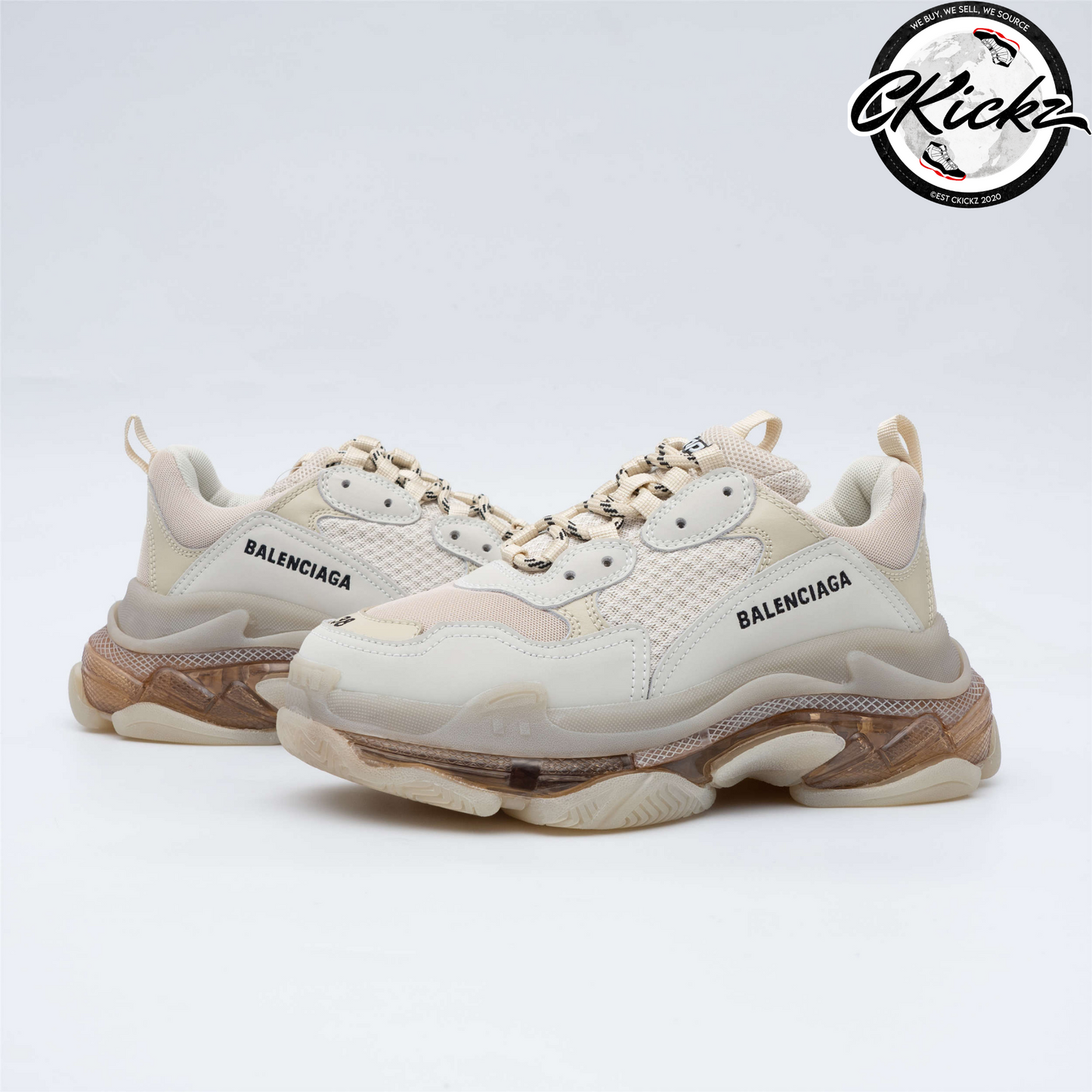 Balenci Triple S Clear Sole Off White