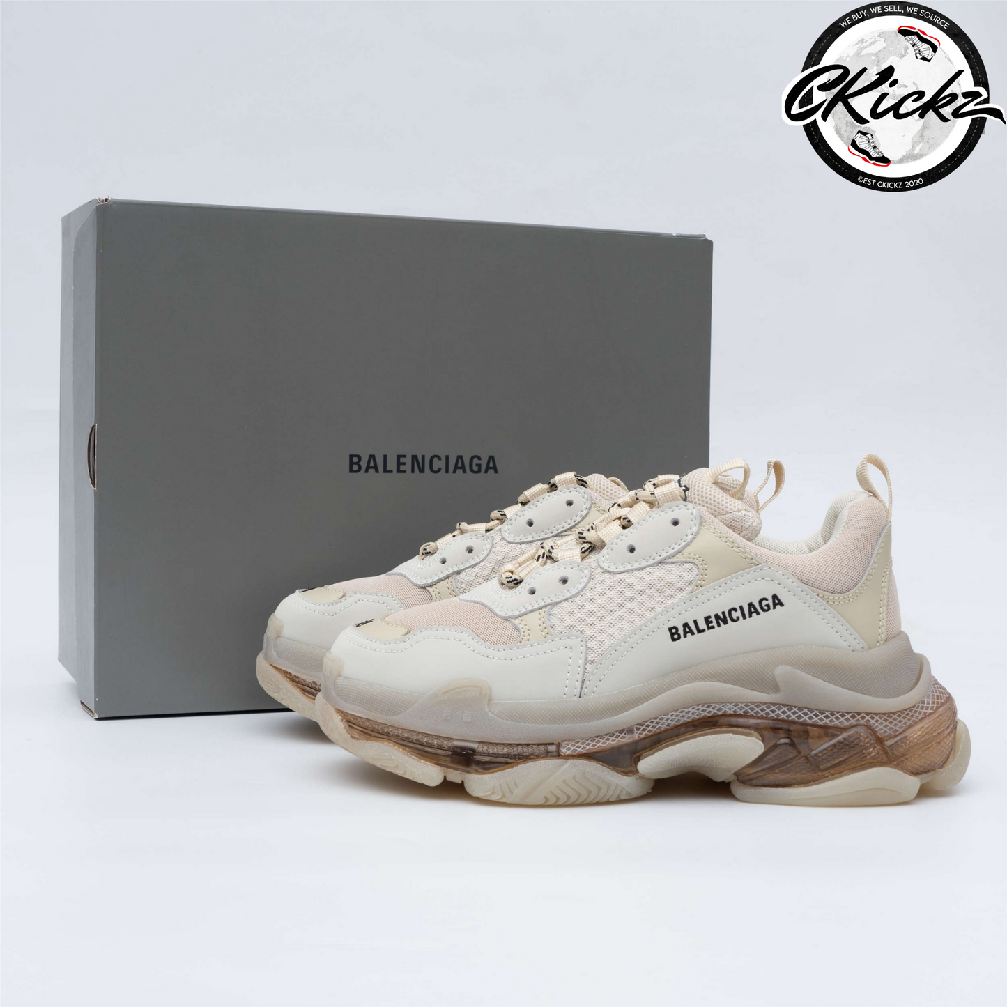 Balenci Triple S Clear Sole Off White
