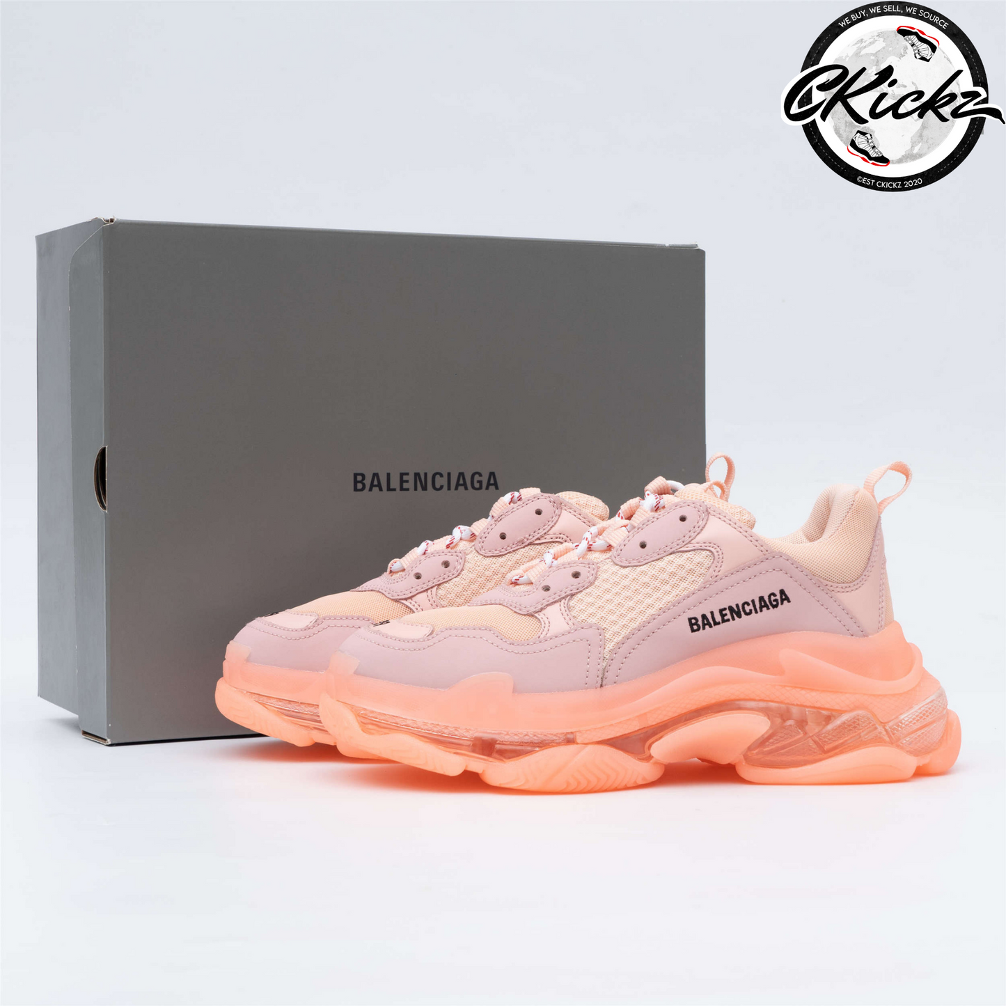 Balenci Triple S Orange Clear Sole