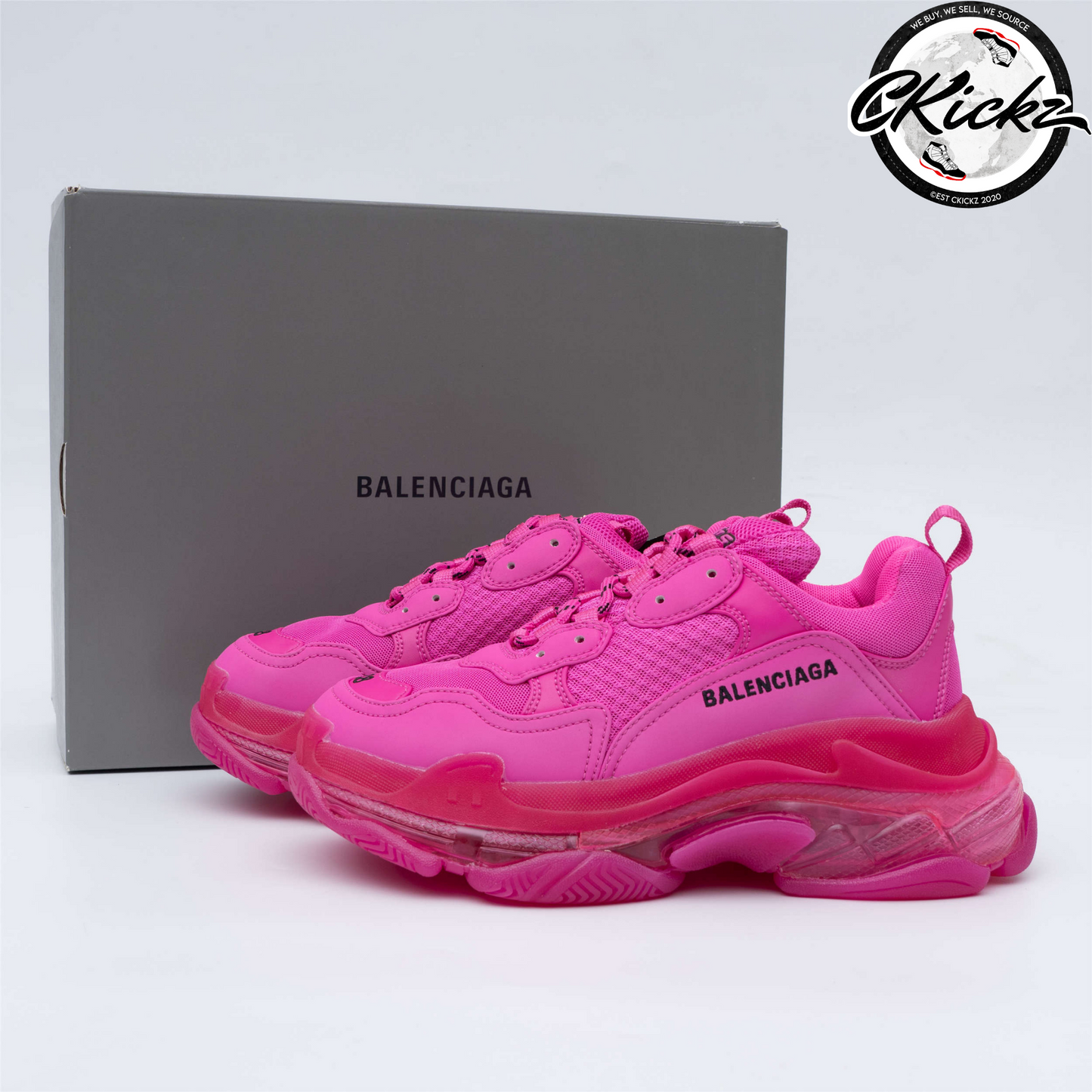 Balenci Triple S Clear Sole Pink