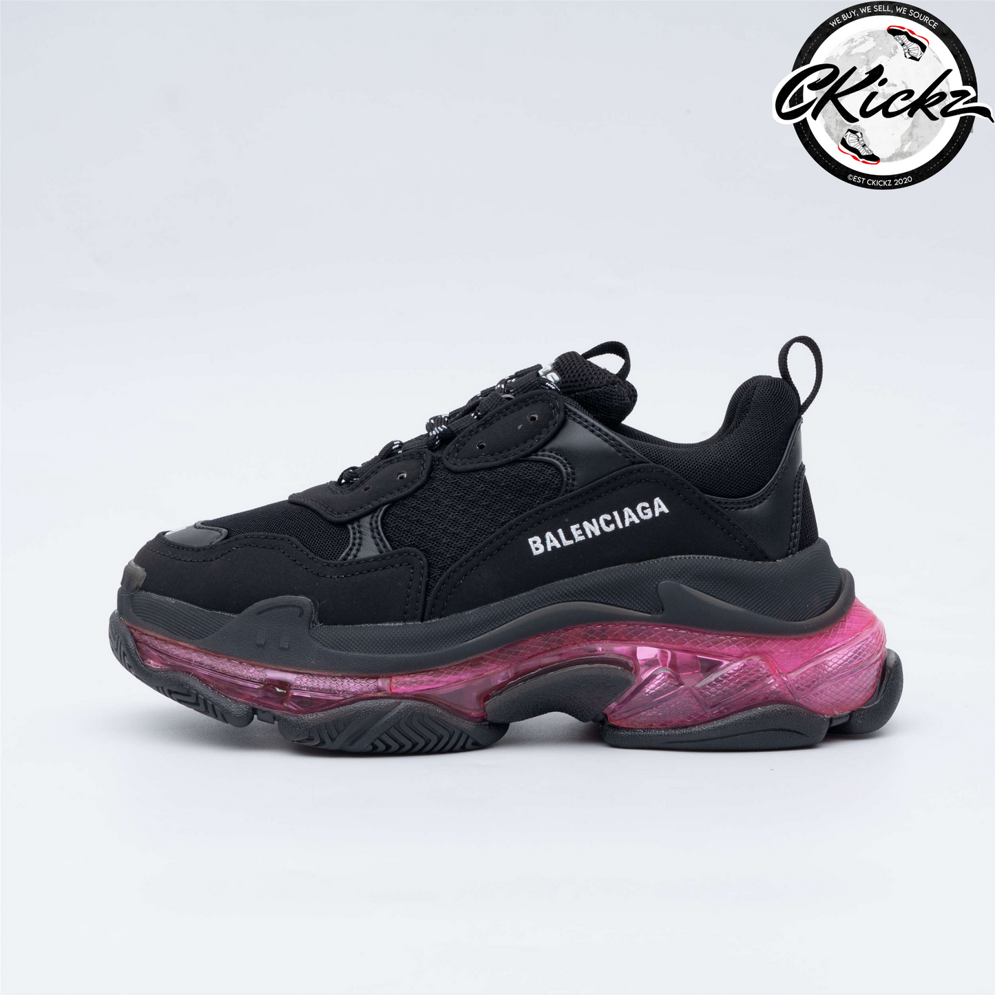 Balenci Triple S Clear Sole Neon Pink