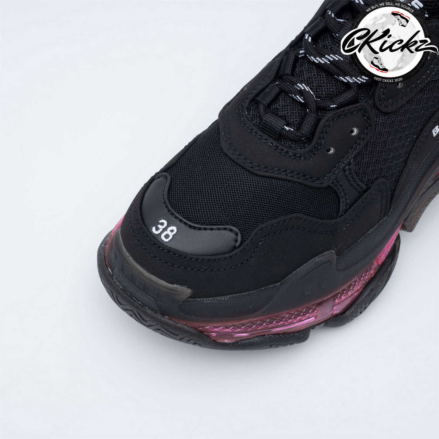 Balenci Triple S Clear Sole Neon Pink