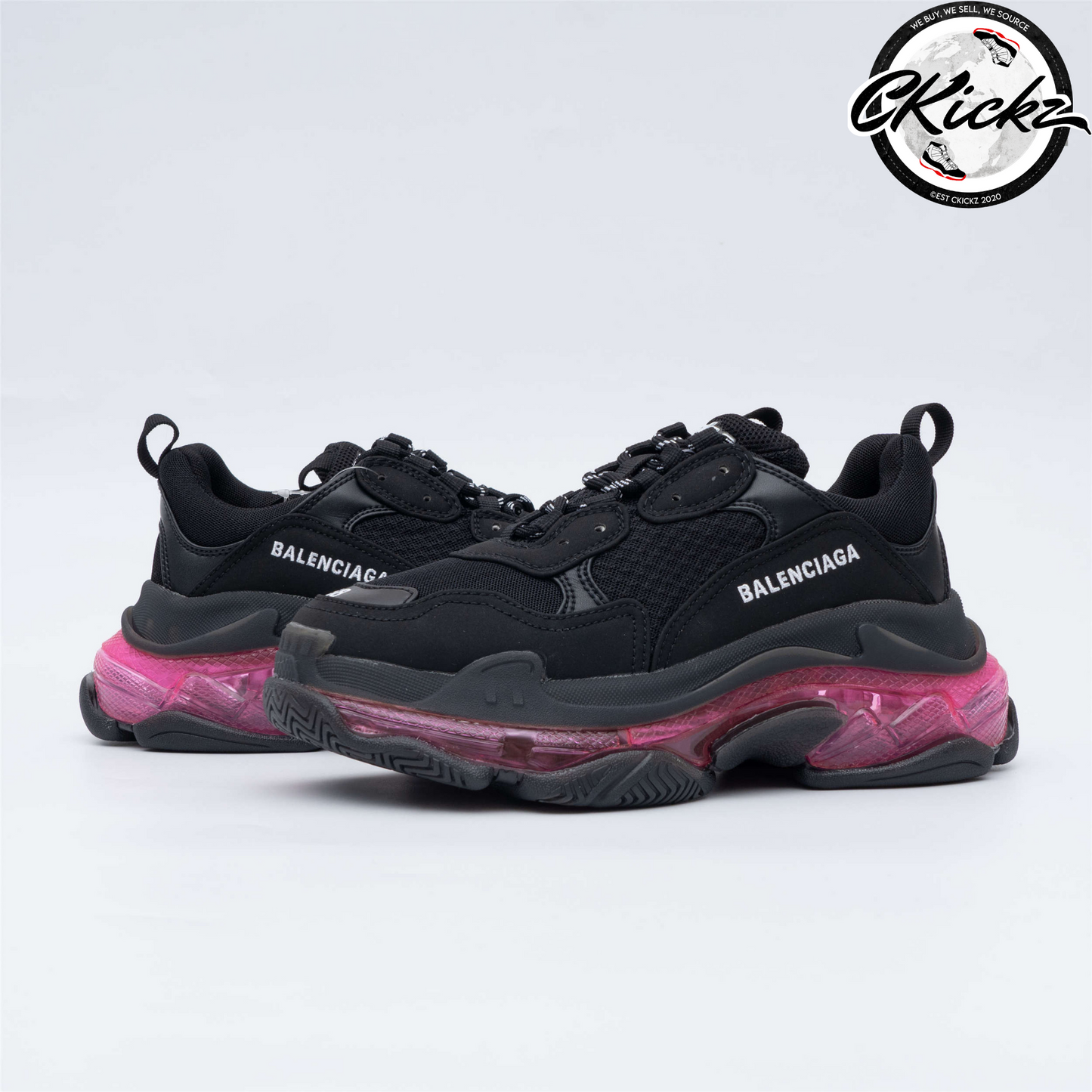 Balenci Triple S Clear Sole Neon Pink