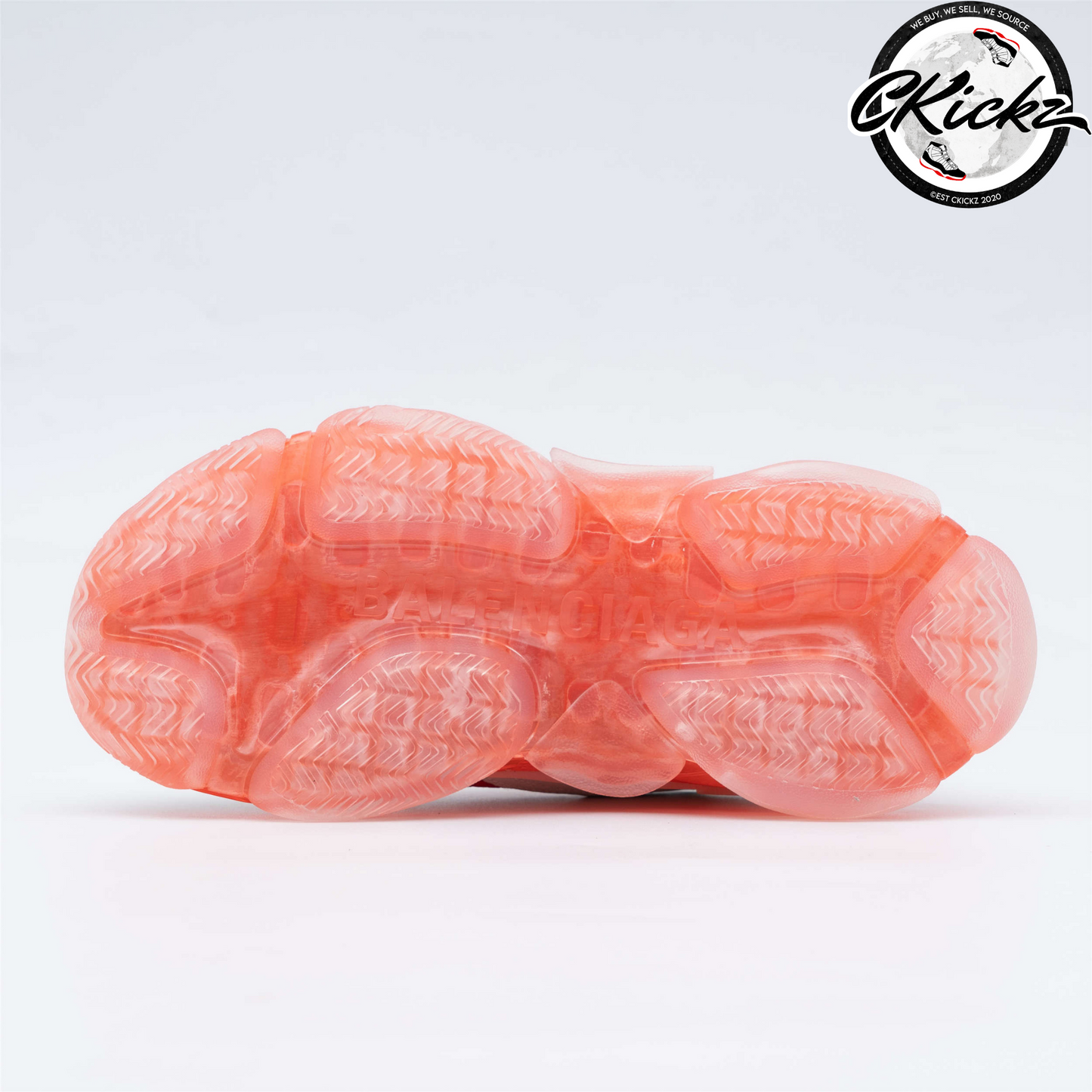 Balenci Triple S Clear Sole White Red
