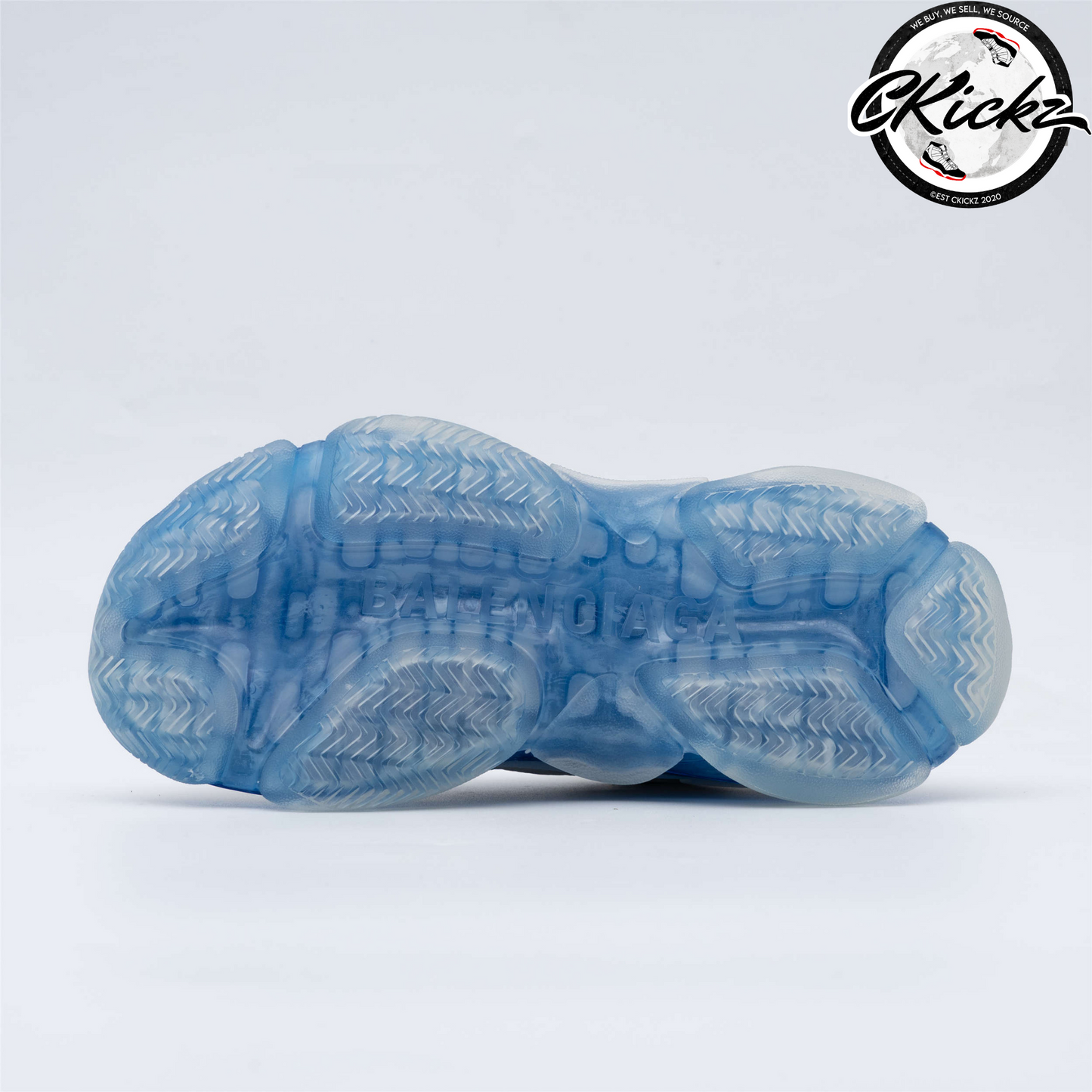 Balenci Triple S Clear Sole White Blue