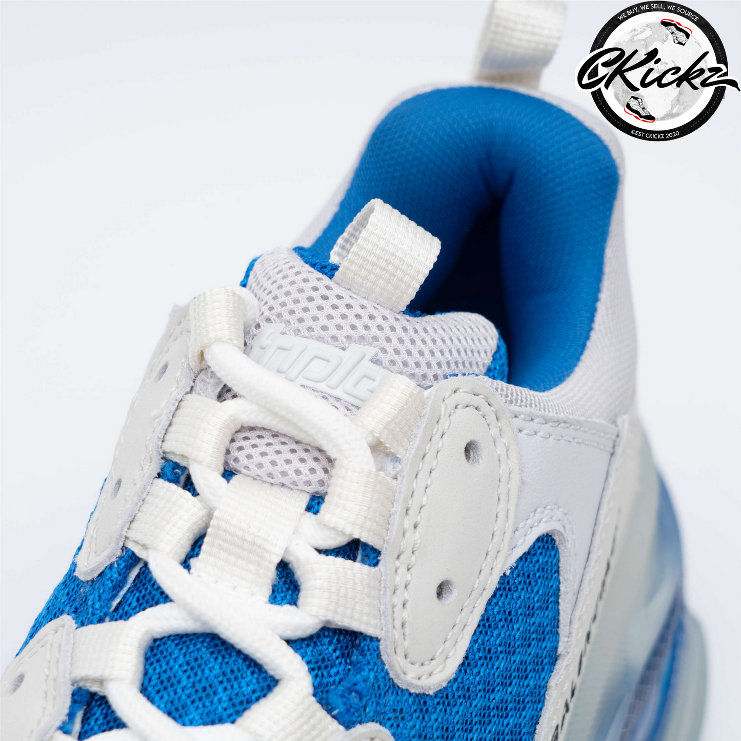Balenci Triple S Clear Sole White Blue