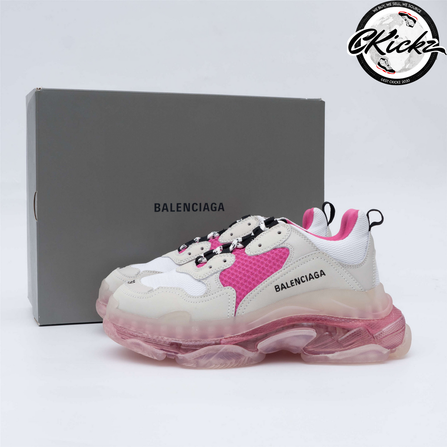 Balenci Triple S White Pink