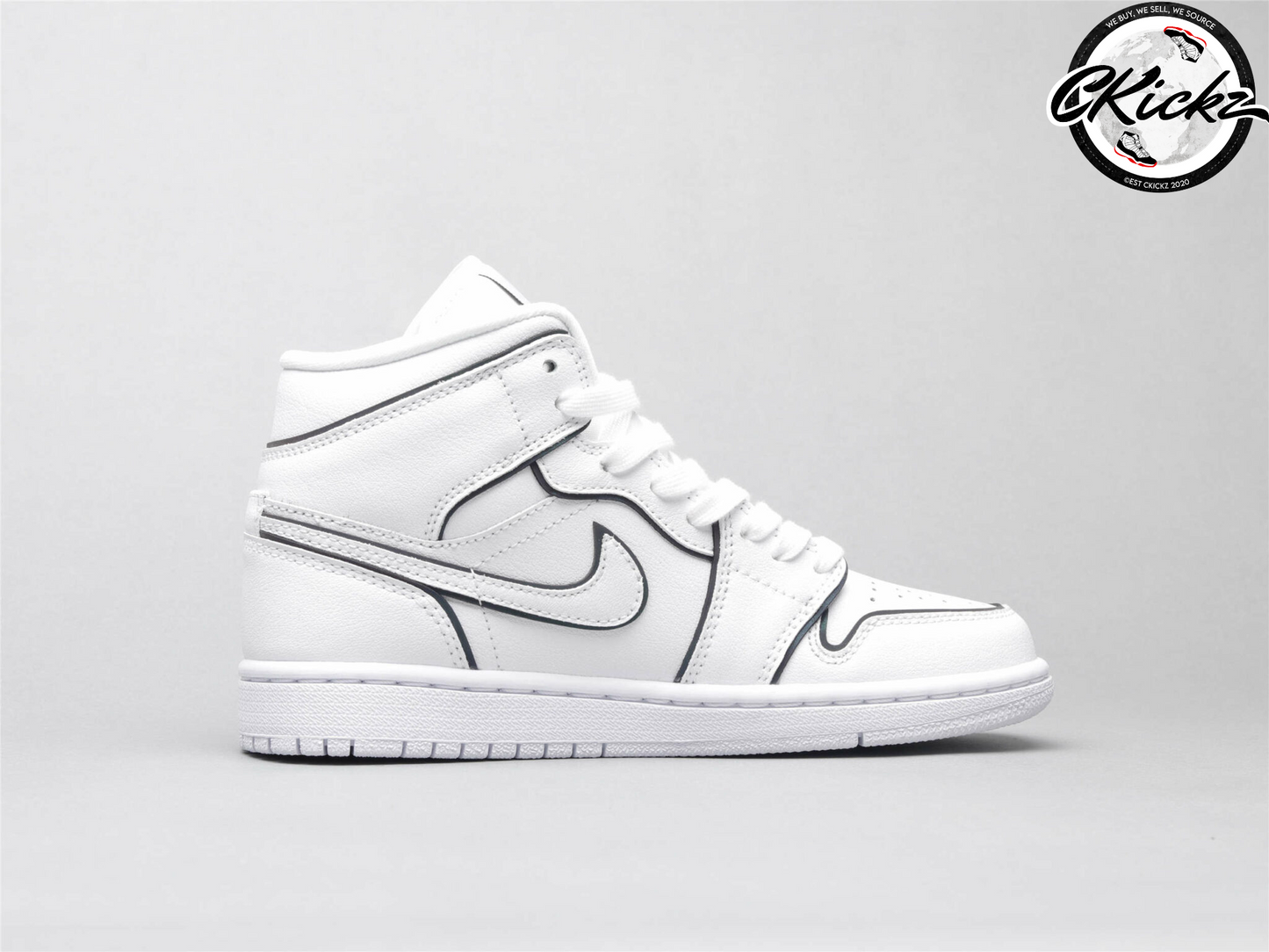 Retro Mid Iridescent Reflective White Trainers