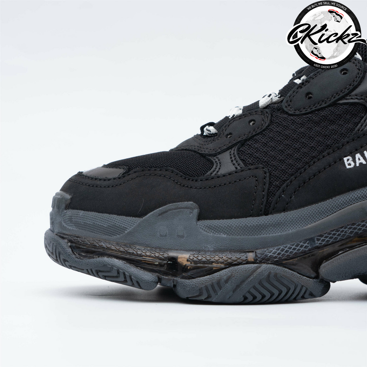 Balenci Triple S Clear Sole Black