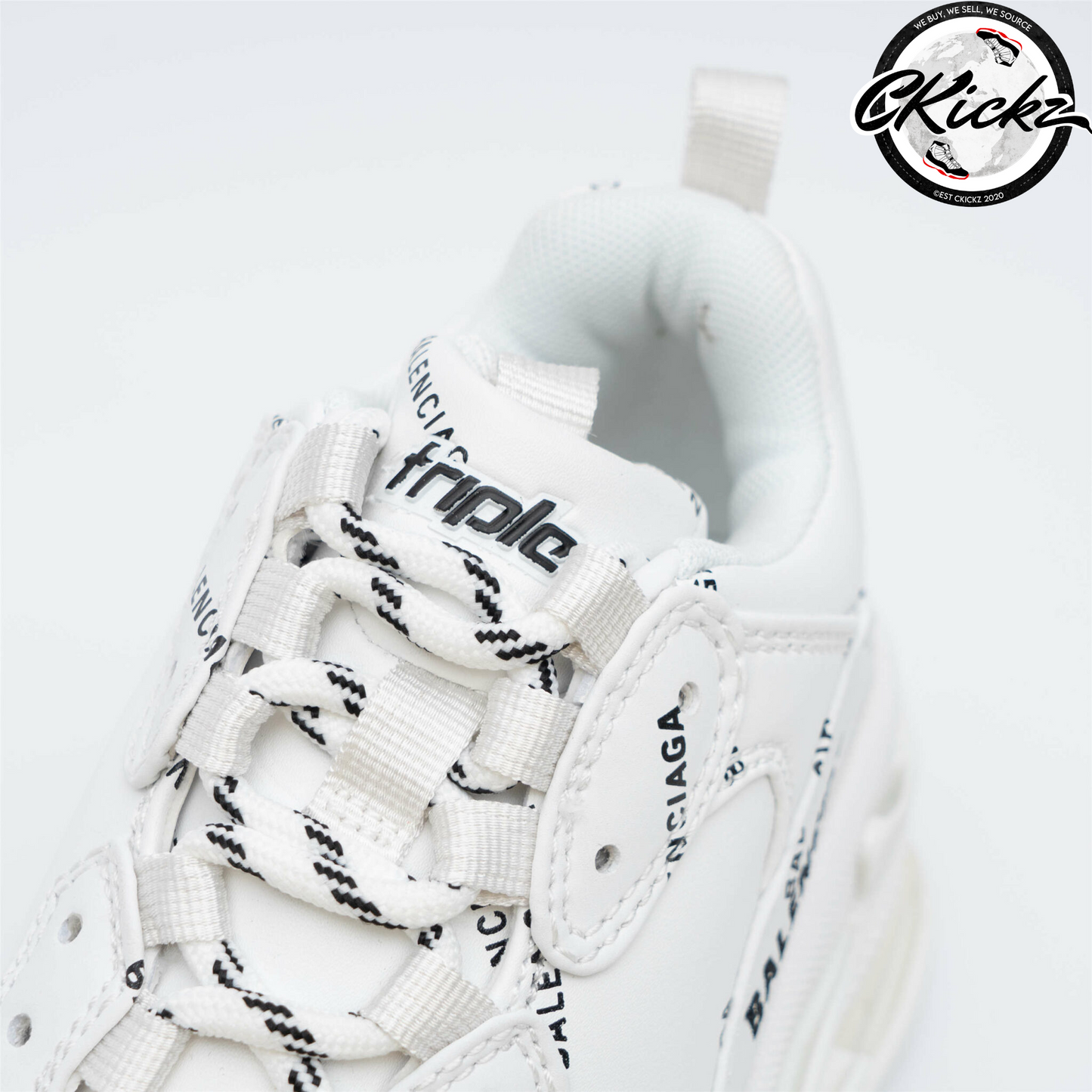 Balenci Triple S Allover Logo White