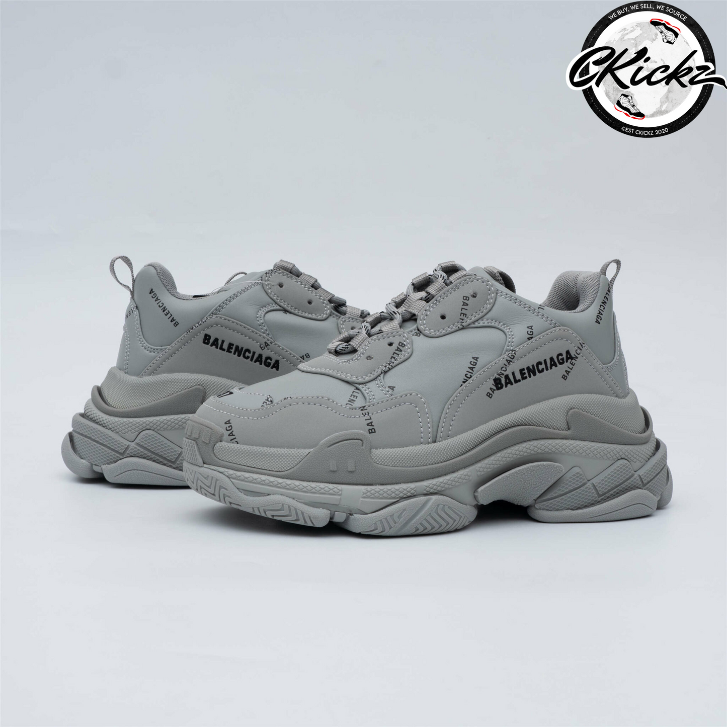 Balenci Triple S Logo Gray