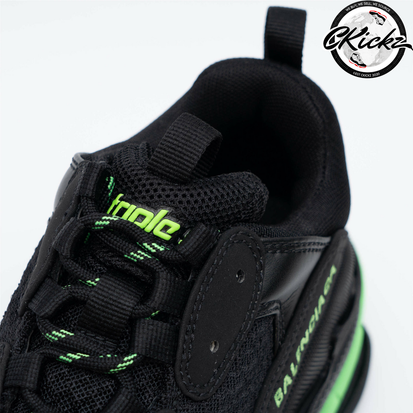 Balenci Triple S Black Fluo Green
