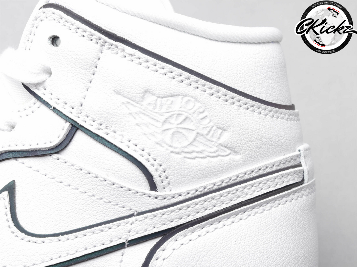 Retro Mid Iridescent Reflective White Trainers