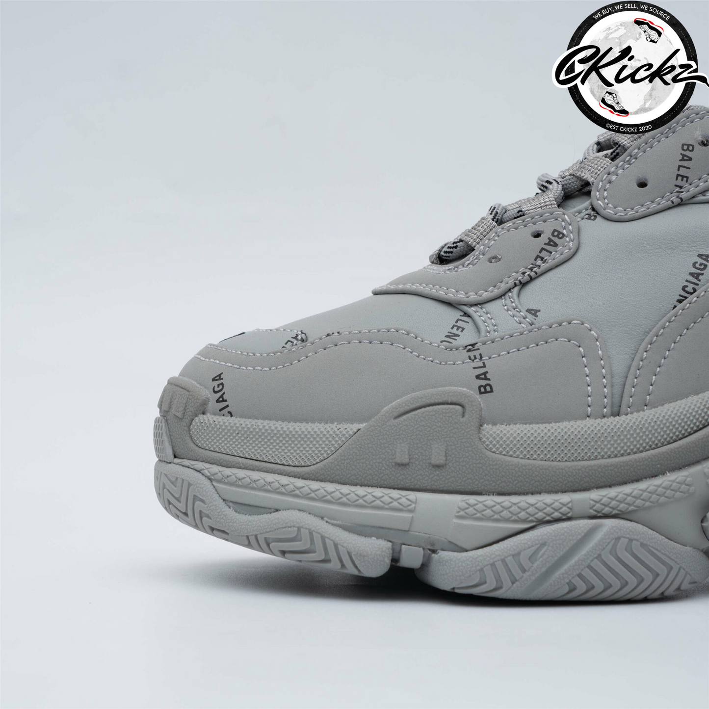Balenci Triple S Logo Gray
