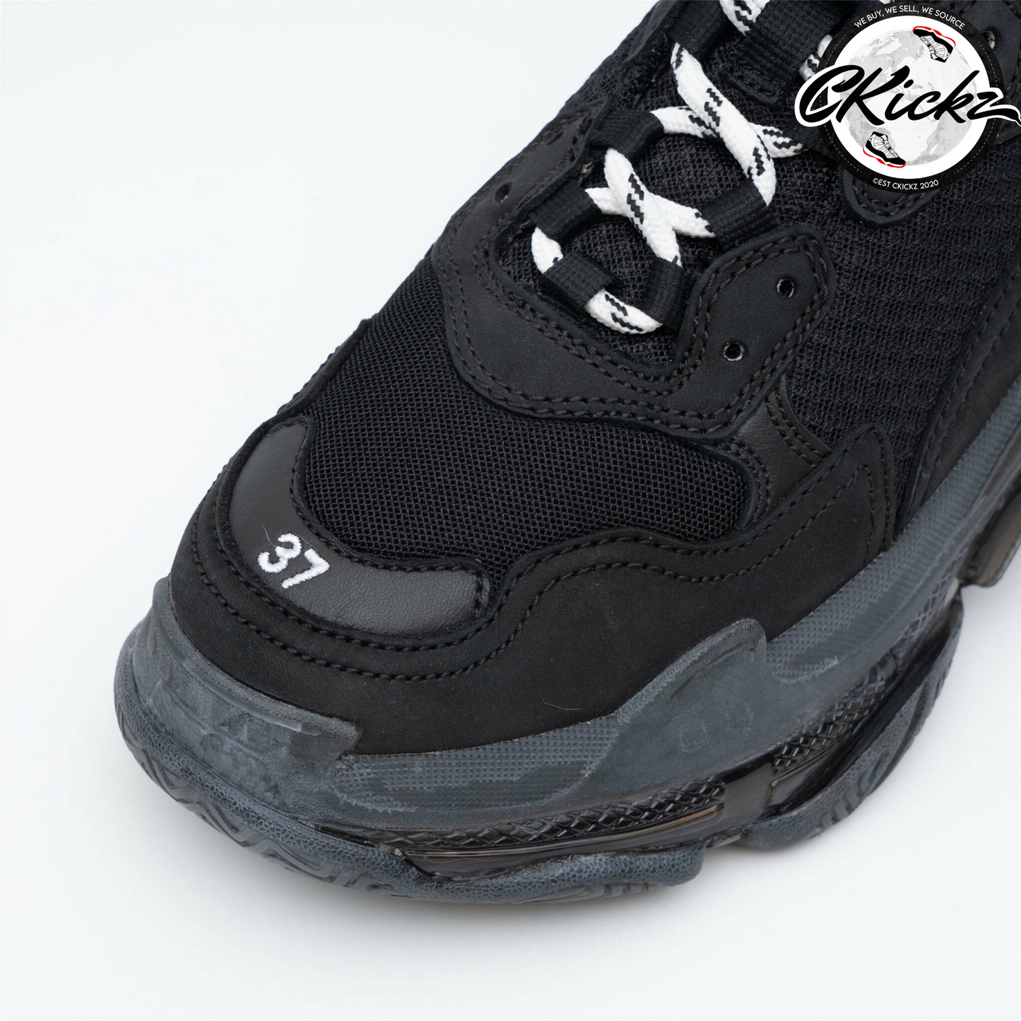 Balenci Triple S Clear Sole Black