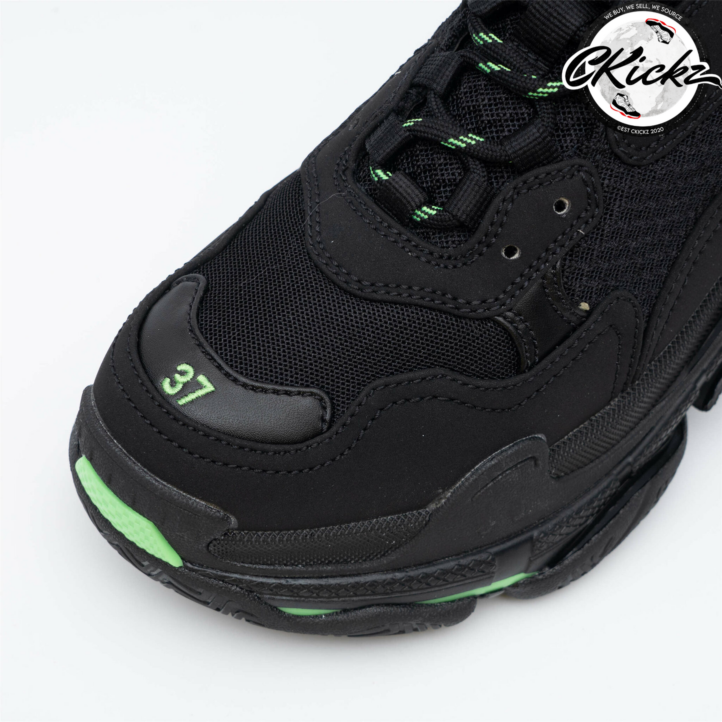 Balenci Triple S Black Fluo Green