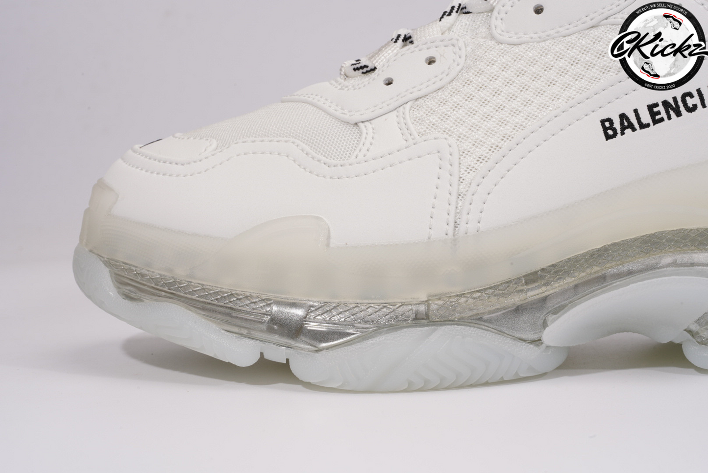 Balenci Triple S Clear Sole White