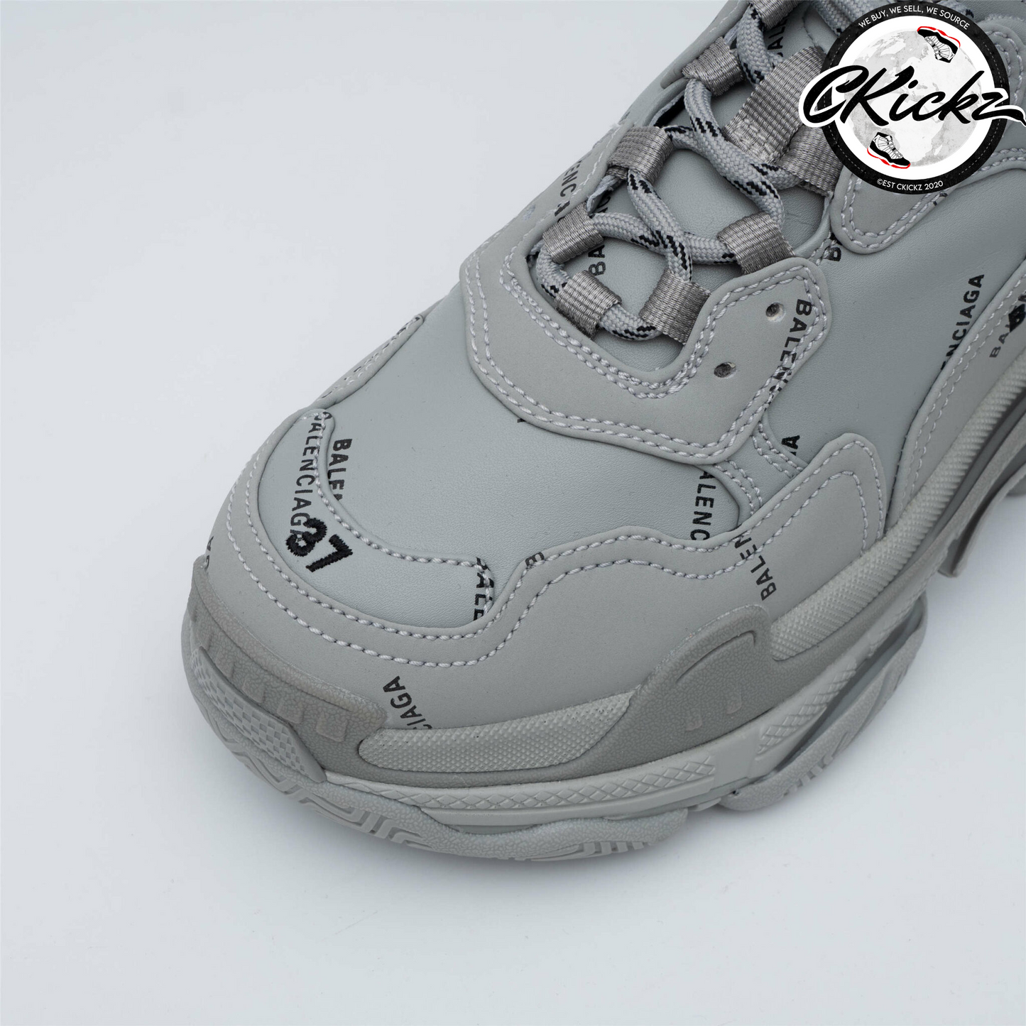 Balenci Triple S Logo Gray