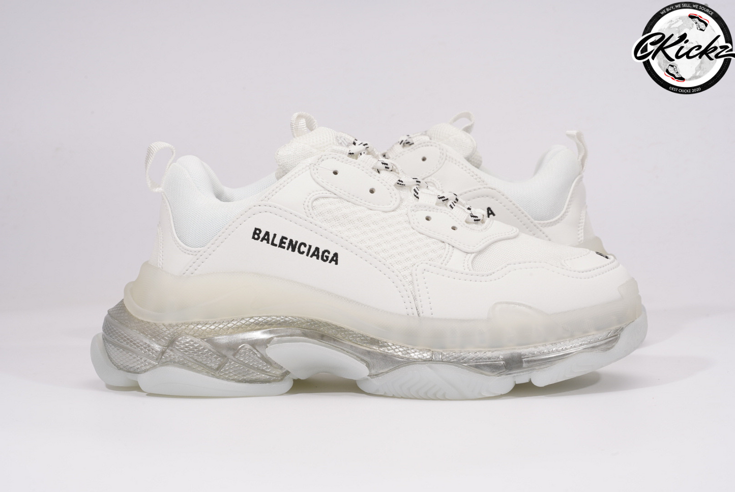Balenci Triple S Clear Sole White